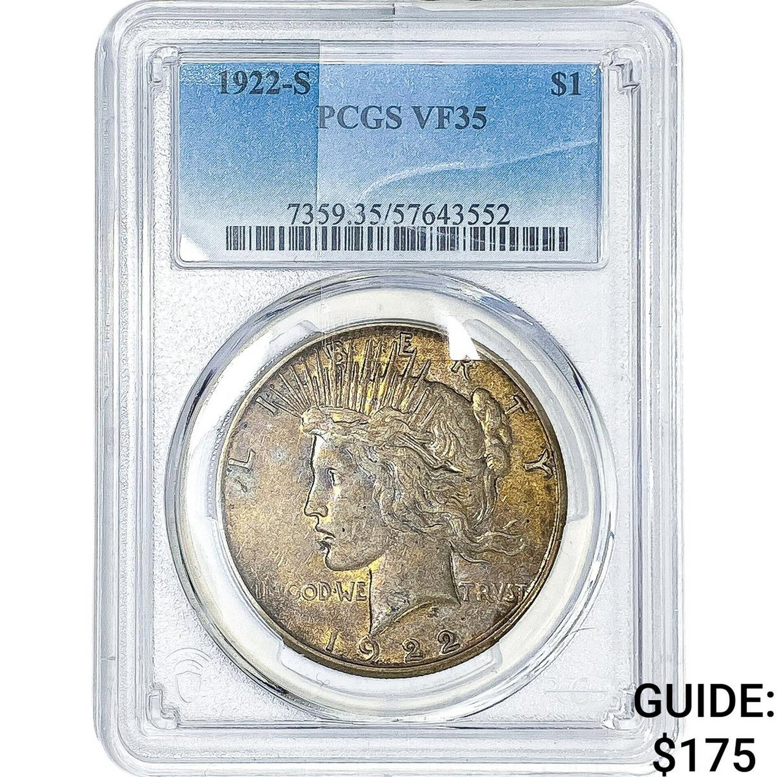 1922-S Silver Peace Dollar PCGS VF35 (1 of 2)