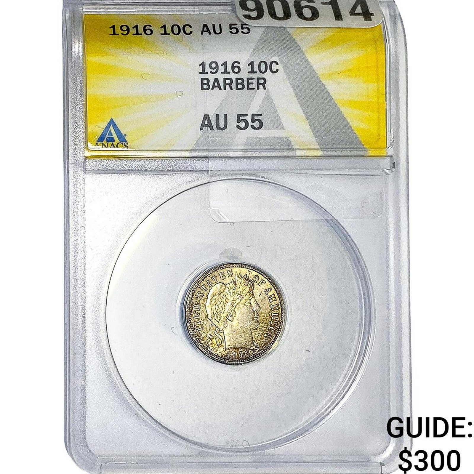 1916 Barber Dime ANACS AU55 (1 of 2)
