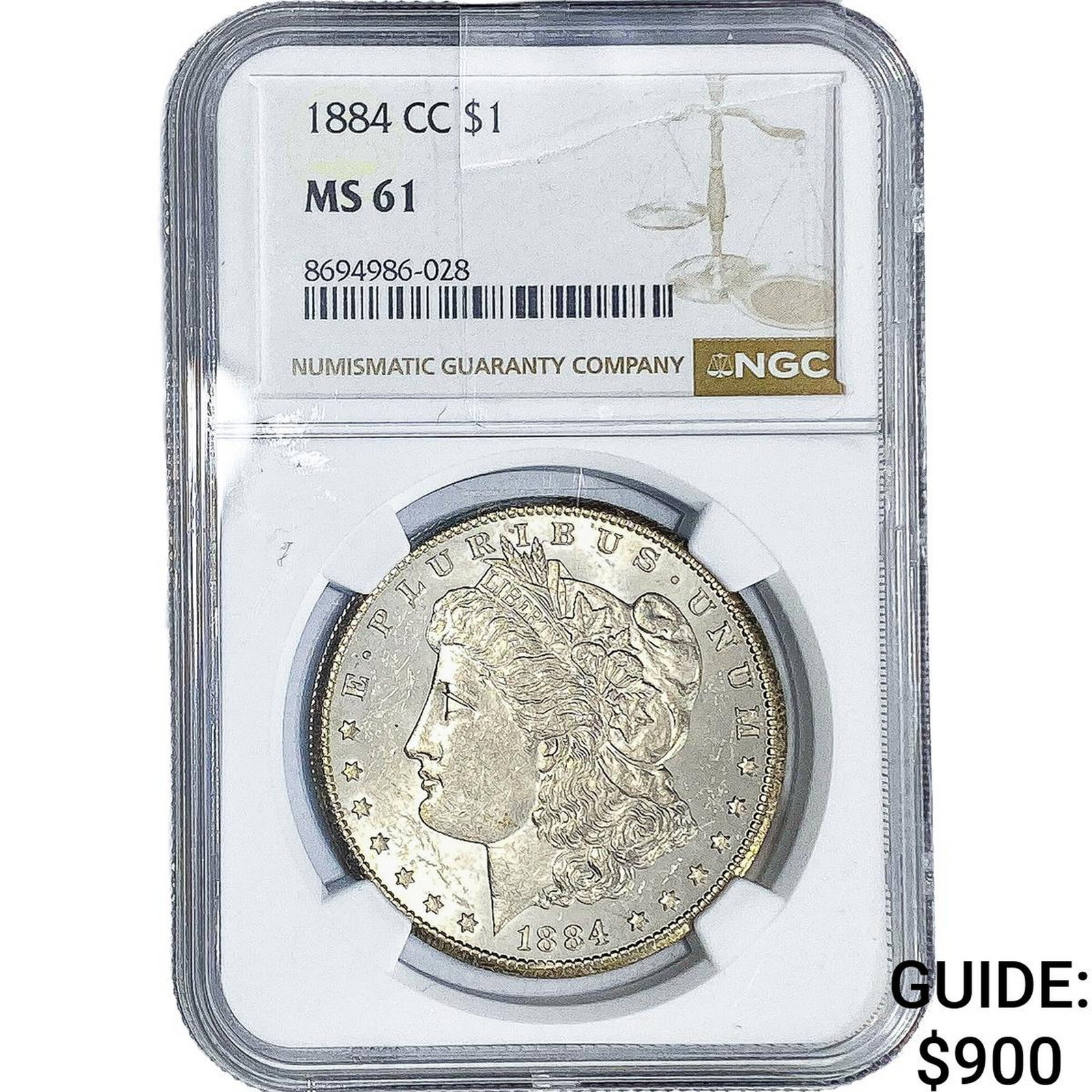 1884-CC Morgan Silver Dollar NGC MS61 (1 of 2)