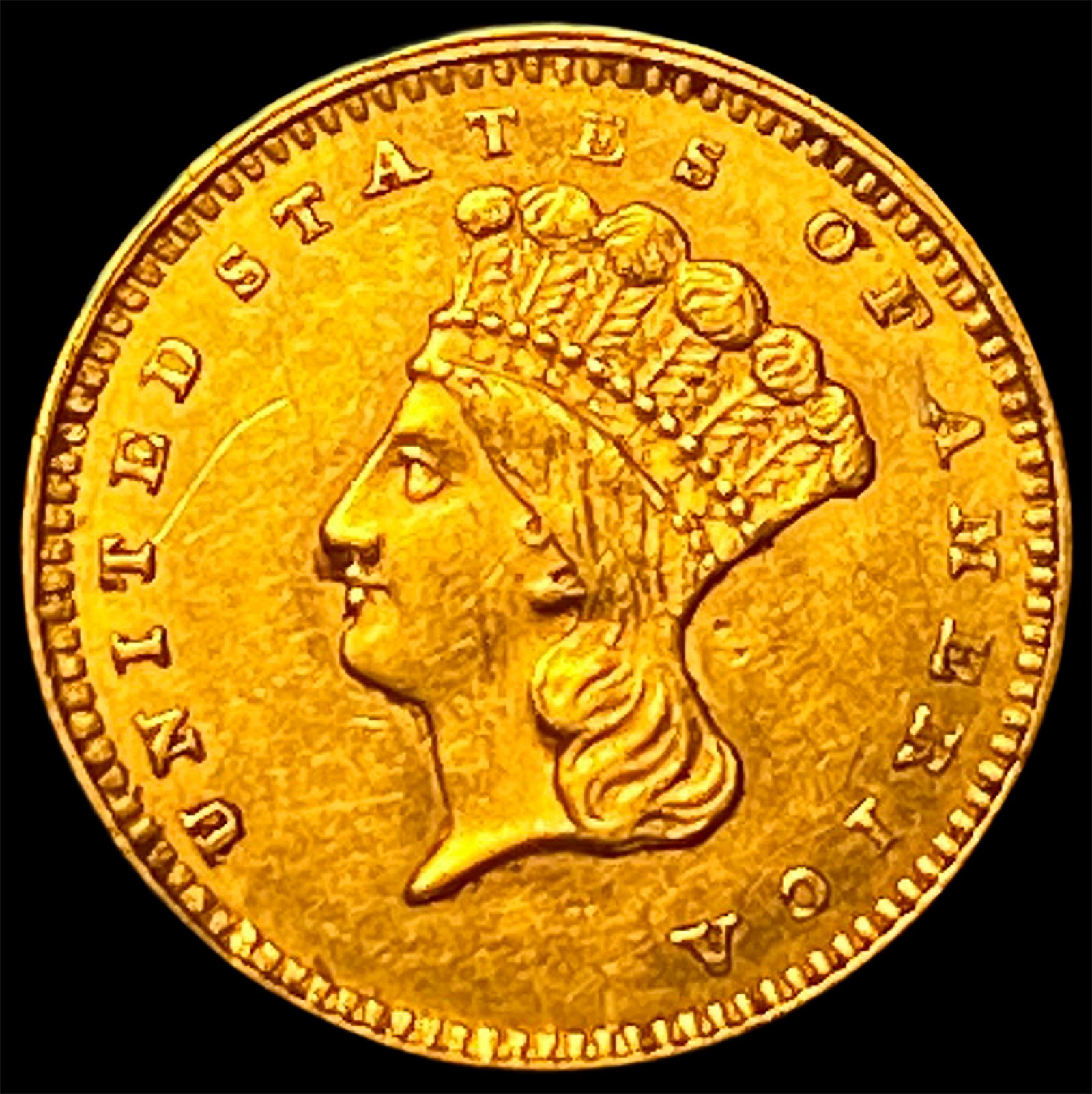 1861 Gold $1 Indian Head CLOSELY UNCIRCULATED: 1861 Gold $1 Indian Head CLOSELY UNCIRCULATED