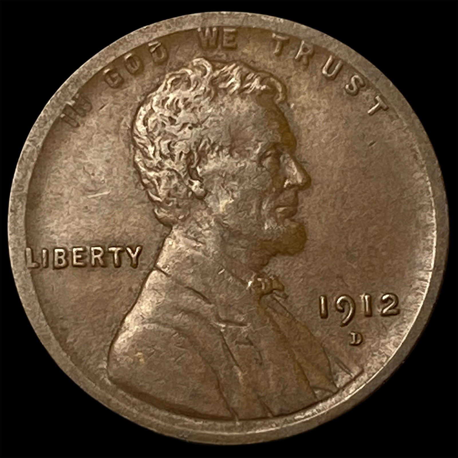 1912-D Bronze Lincoln Wheat Cent NEARLY UNCIRCULATED: 1912-D Bronze Lincoln Wheat Cent NEARLY UNCIRCULATED