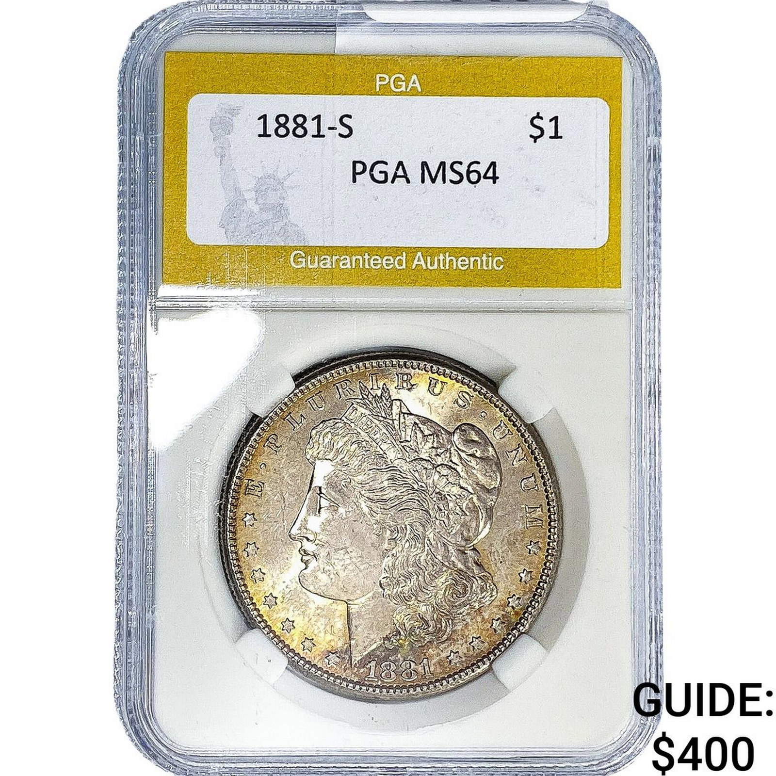 1881-S Morgan Silver Dollar PGA MS64: 1881-S Morgan Silver Dollar PGA MS64