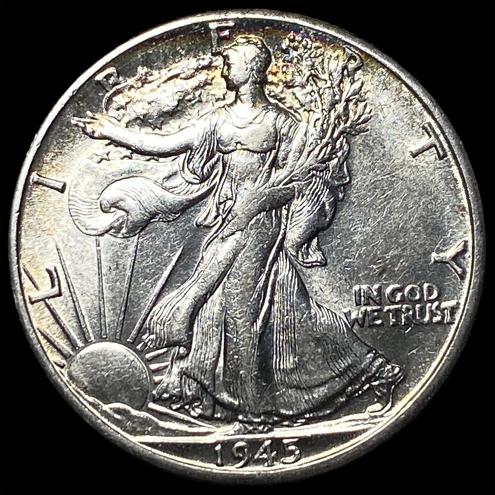 1945-D Silver Half Dollar (Walking Liberty) CHOICE AU (1 of 2)