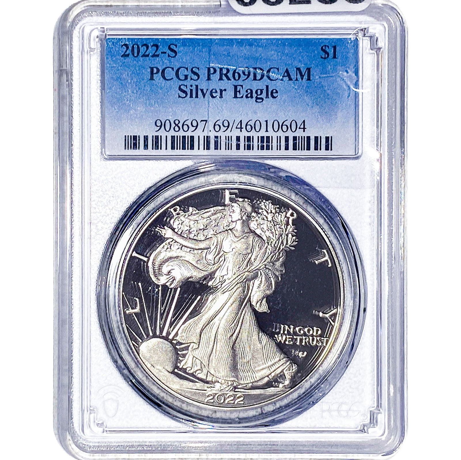 2022-S Silver Eagle PCGS PR69 DCAM: 2022-S Silver Eagle PCGS PR69 DCAM