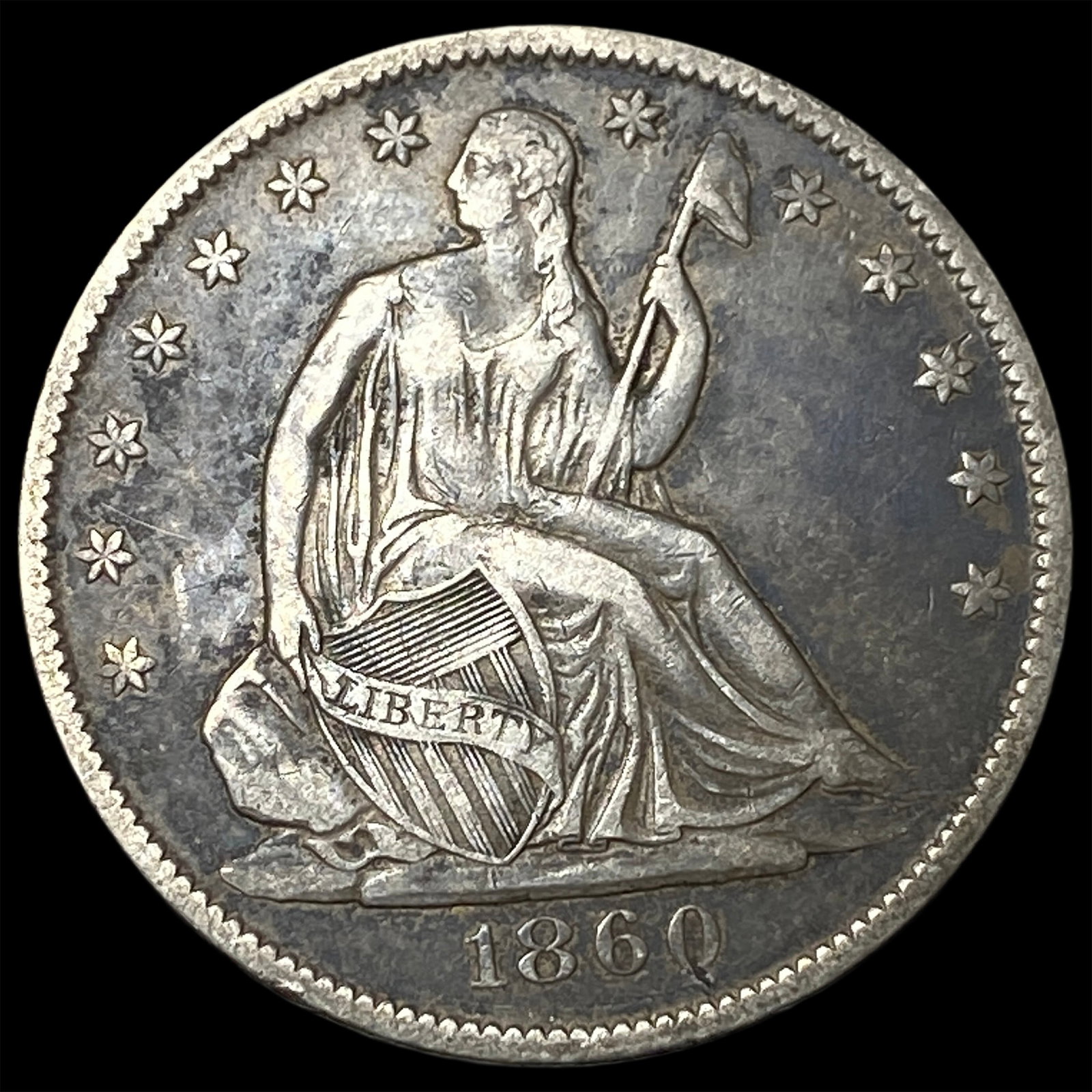 1860-O Silver Half Dollar ABOUT UNCIRCULATED: 1860-O Silver Half Dollar ABOUT UNCIRCULATED