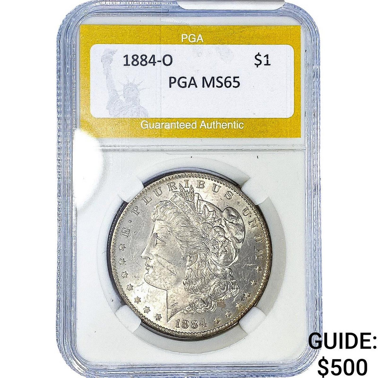 1884-O Morgan Silver Dollar PGA MS65: 1884-O Morgan Silver Dollar PGA MS65