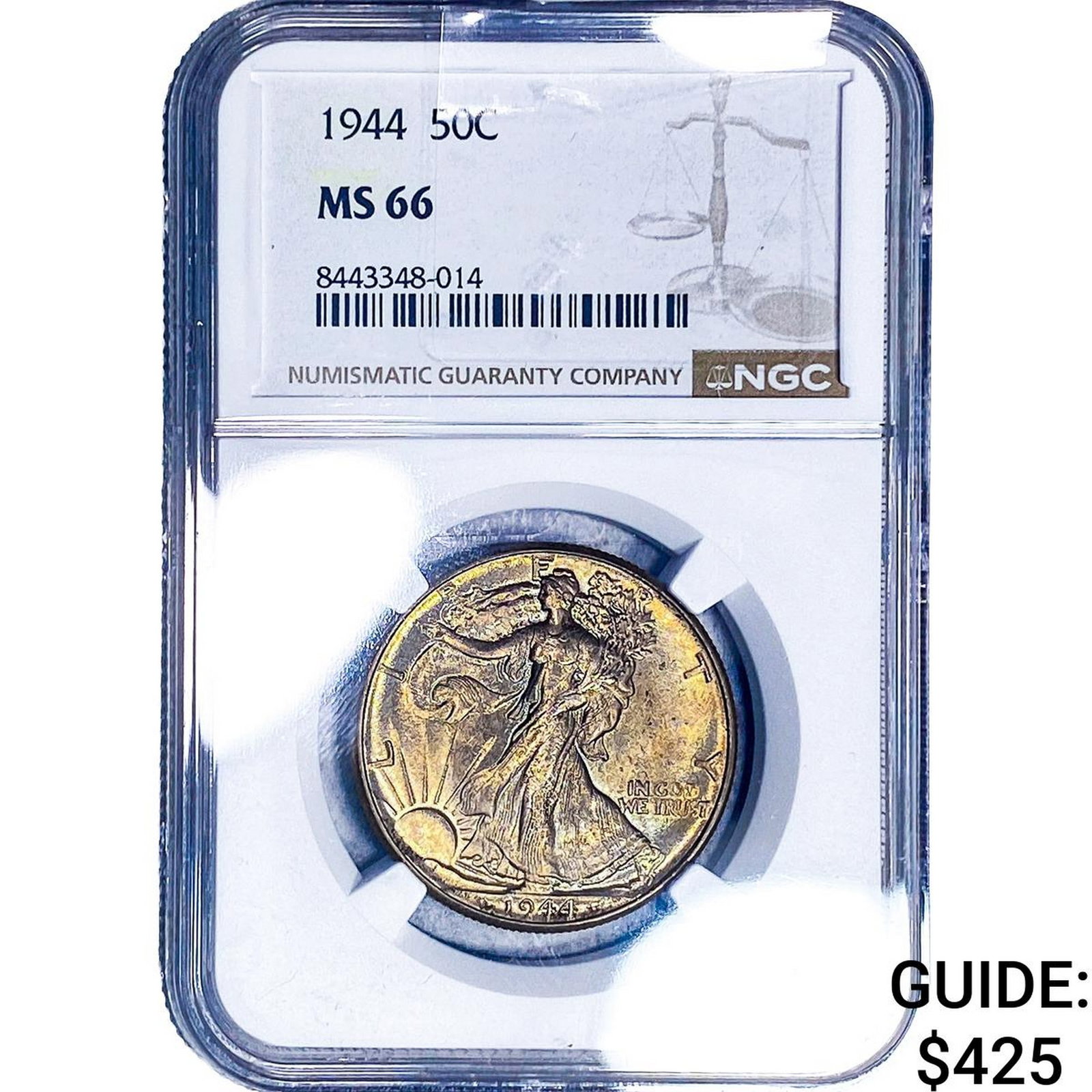 1944 Walking Liberty Half Dollar NGC MS66: 1944 Walking Liberty Half Dollar NGC MS66