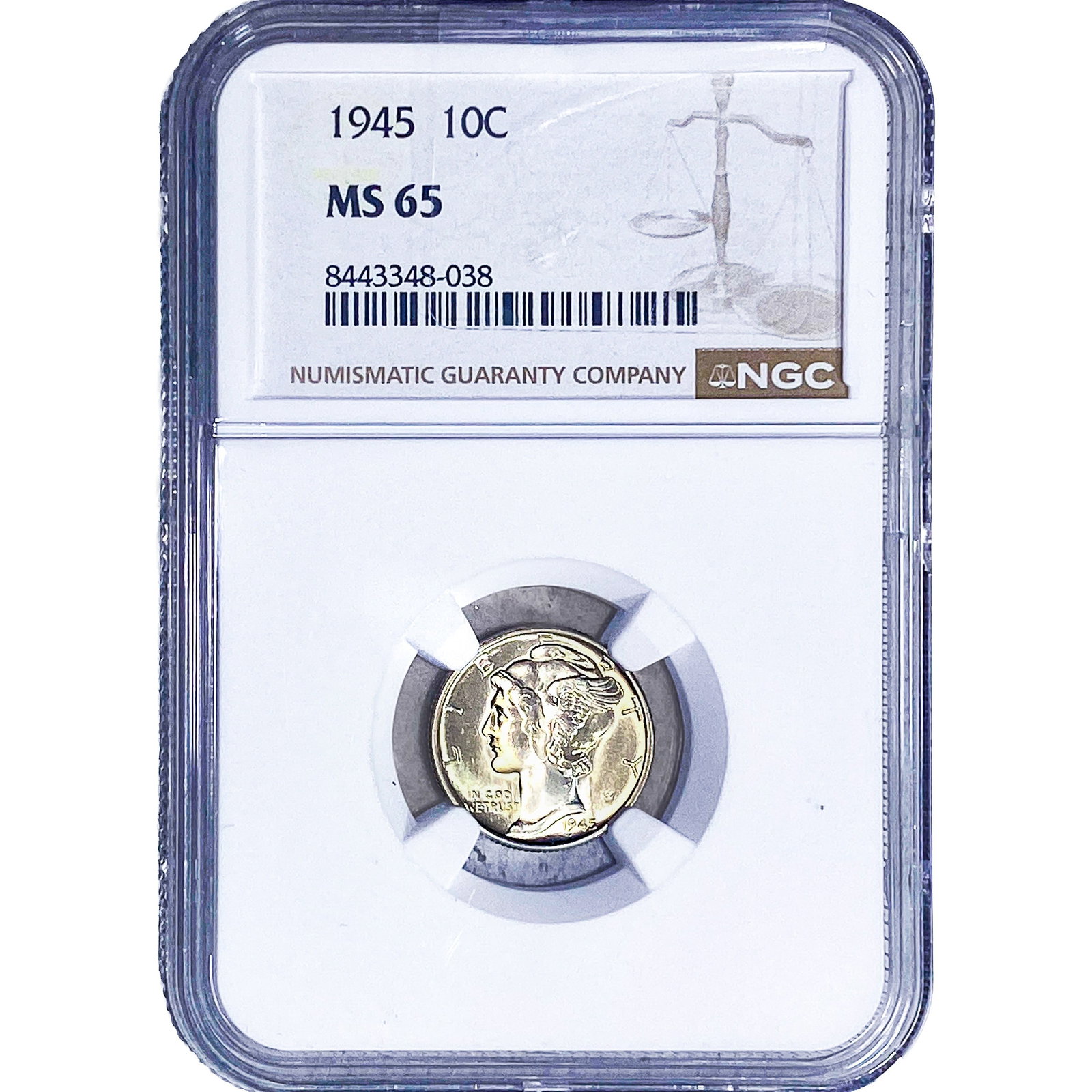 1945 Mercury Silver Dime NGC MS65: 1945 Mercury Silver Dime NGC MS65