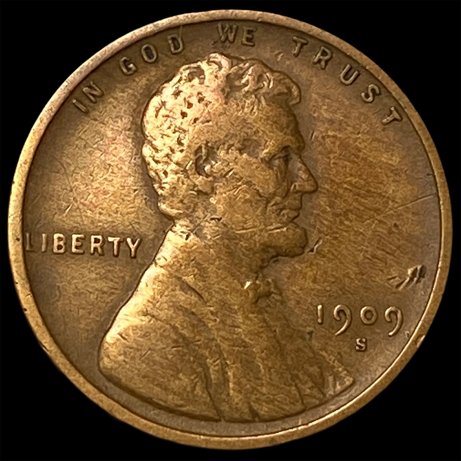 1909-S Lincoln Wheat Cent LIGHTLY CIRCULATED: 1909-S Lincoln Wheat Cent LIGHTLY CIRCULATED