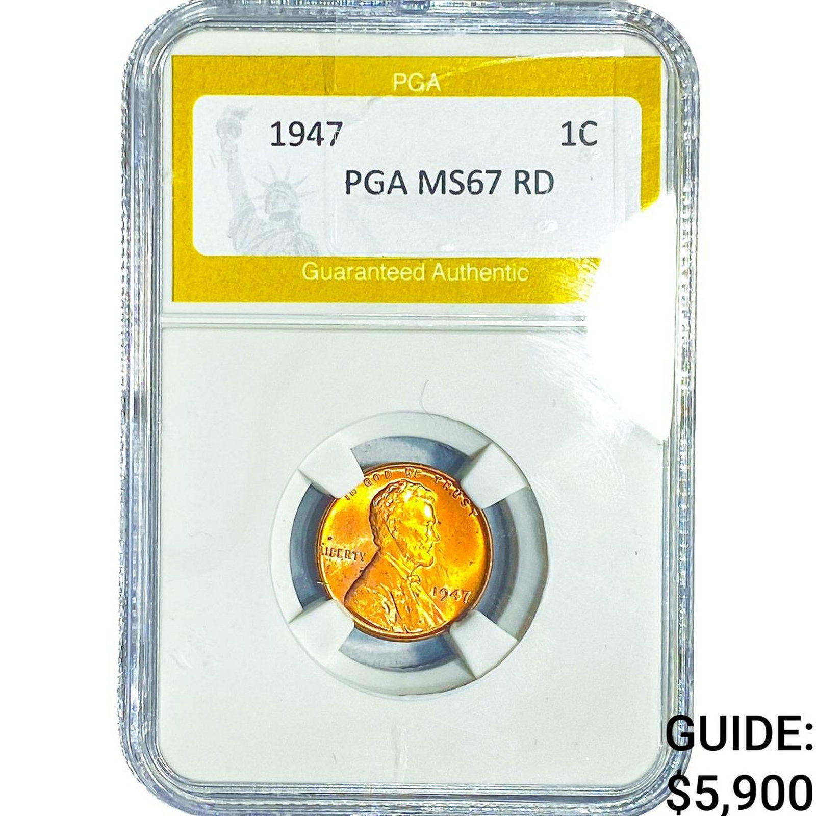 1947 Wheat Cent PGA MS67 RD: 1947 Wheat Cent PGA MS67 RD