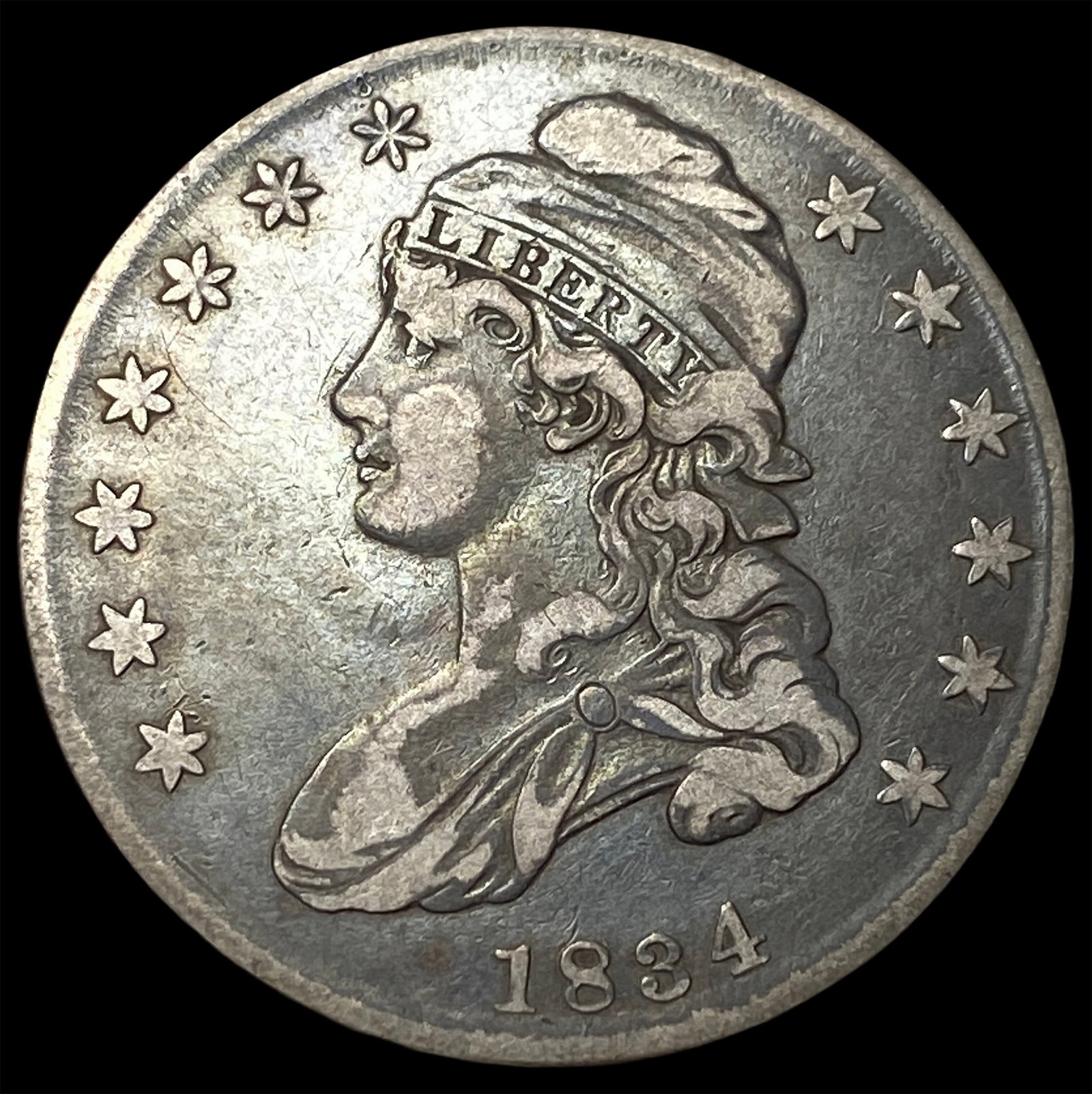 1834 Capped Bust Half Dollar NEARLY UNCIRCULATED: 1834 Capped Bust Half Dollar NEARLY UNCIRCULATED