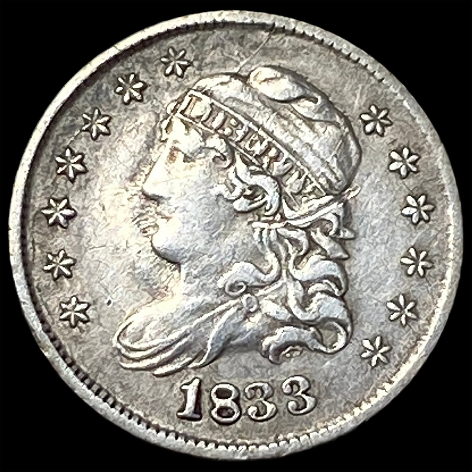 1833 Capped Bust Silver 5 Cents NEARLY UNCIRCULATED: 1833 Capped Bust Silver 5 Cents NEARLY UNCIRCULATED
