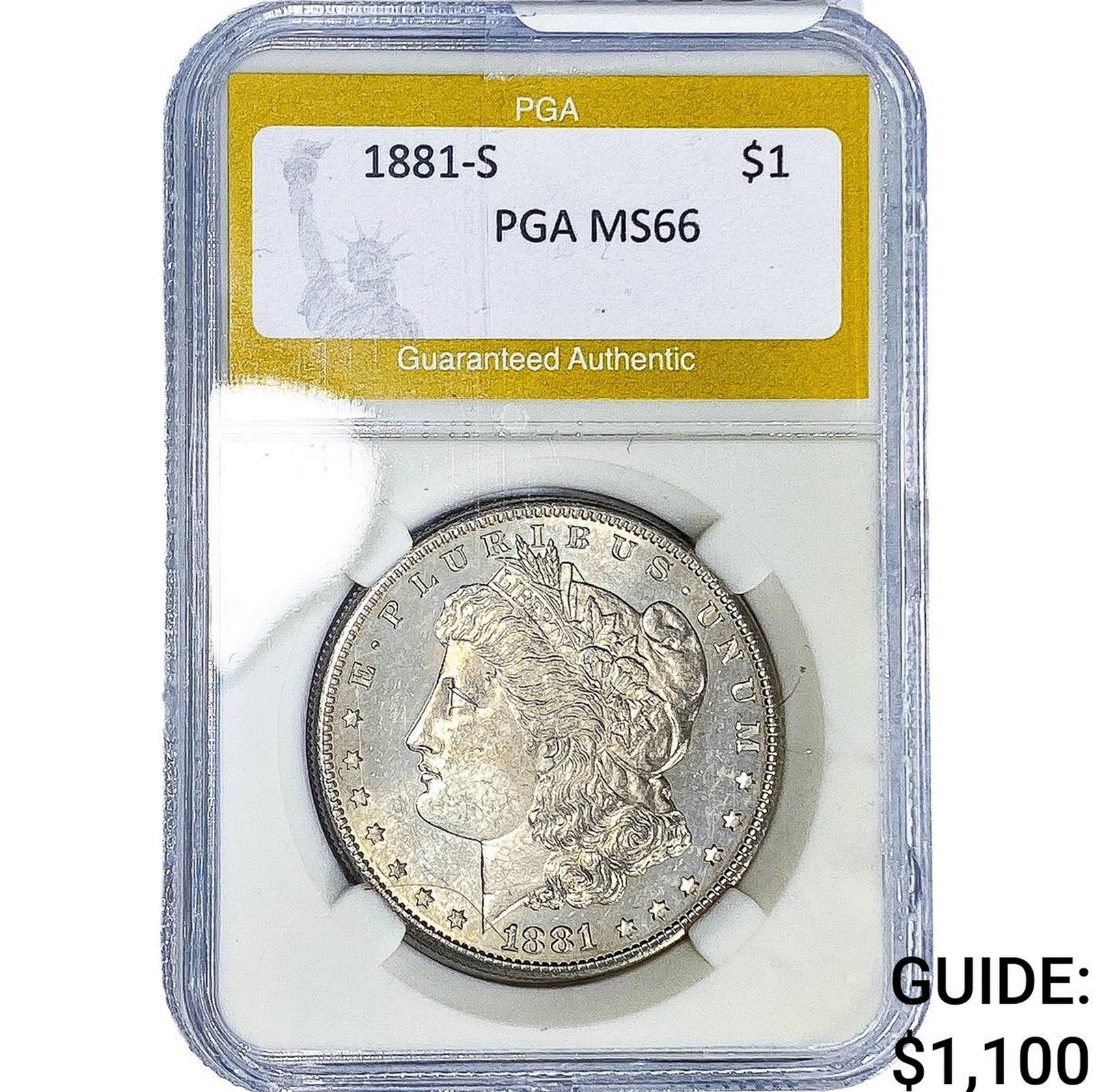1881-S Morgan Silver Dollar PGA MS66: 1881-S Morgan Silver Dollar PGA MS66