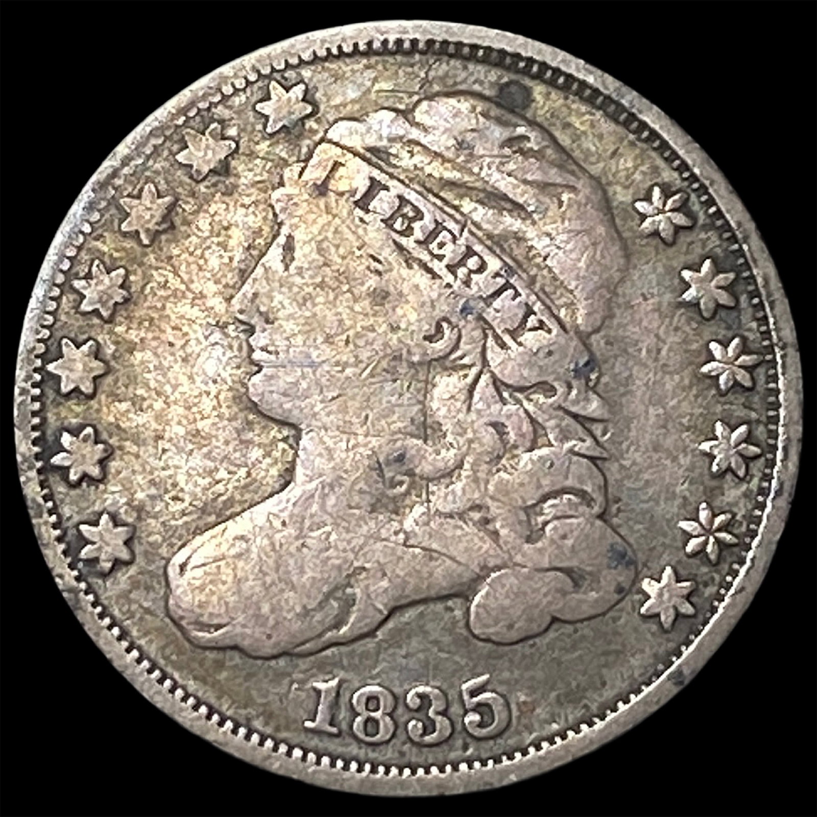 1835 Capped Bust Dime NICELY CIRCULATED: 1835 Capped Bust Dime NICELY CIRCULATED