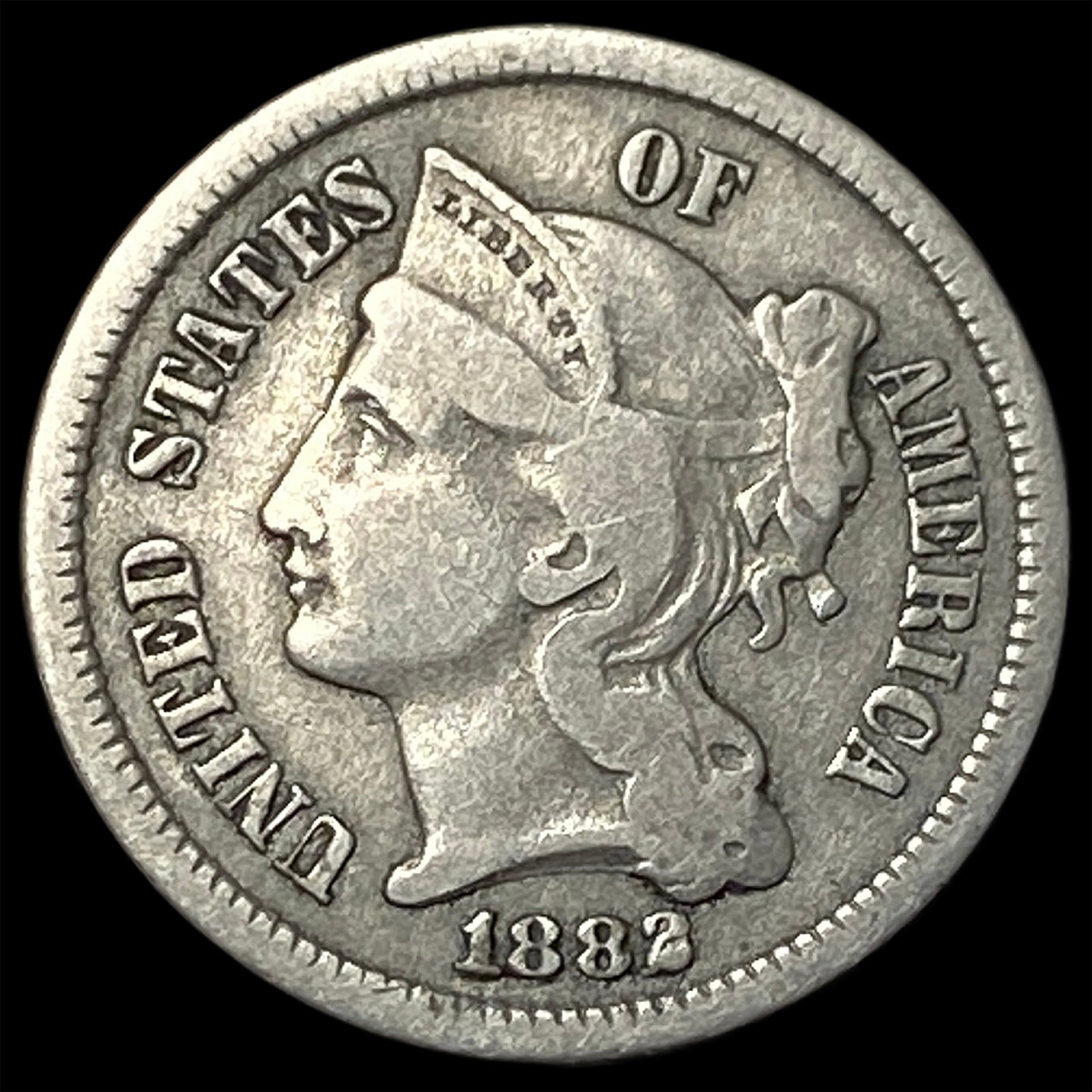 1882 Nickel Three-Cent Piece LIGHTLY CIRCULATED (1 of 2)