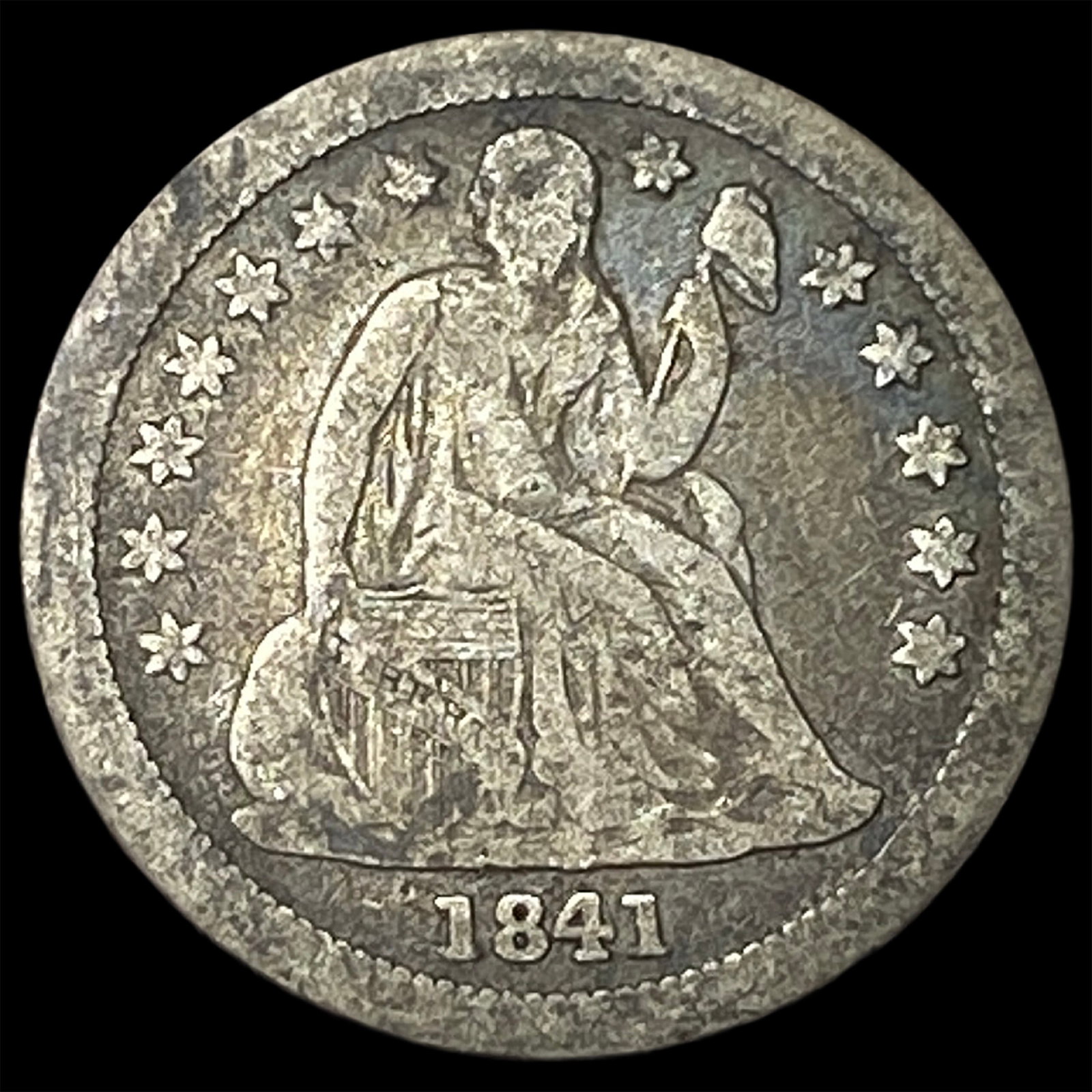 1841-O Silver Seated Liberty Dime NICELY CIRCULATED (1 of 2)