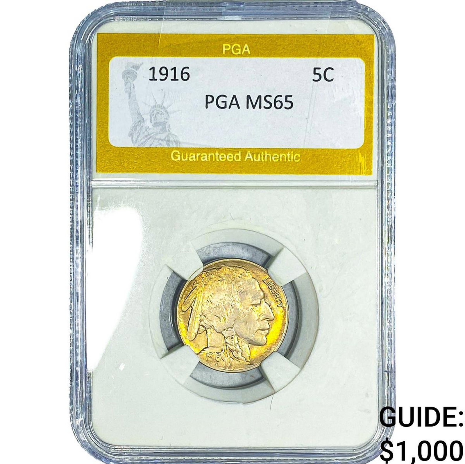1916 Buffalo Nickel PGA MS65: 1916 Buffalo Nickel PGA MS65