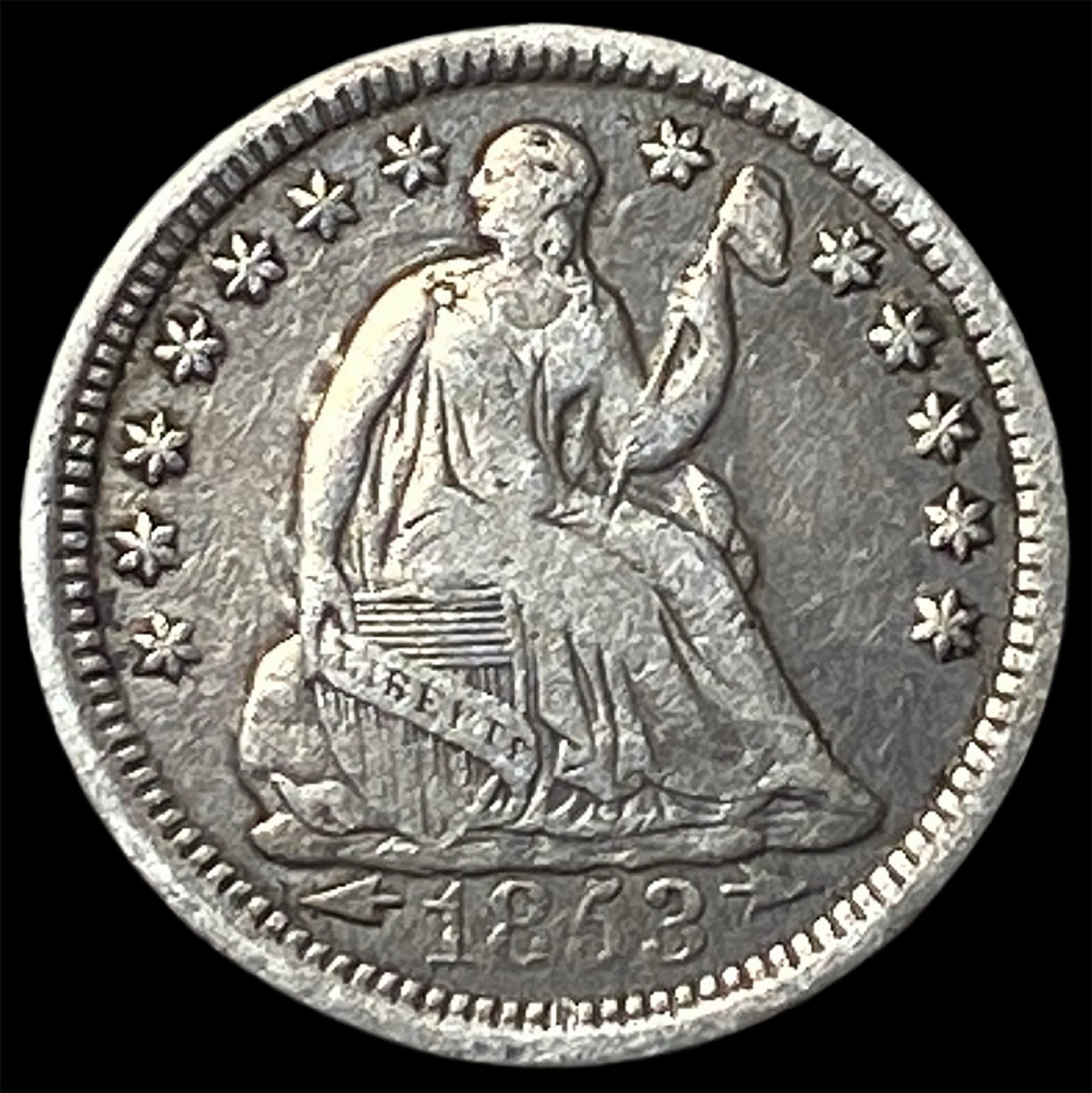 1863 Silver Half Dime ABOUT UNCIRCULATED: 1863 Silver Half Dime ABOUT UNCIRCULATED