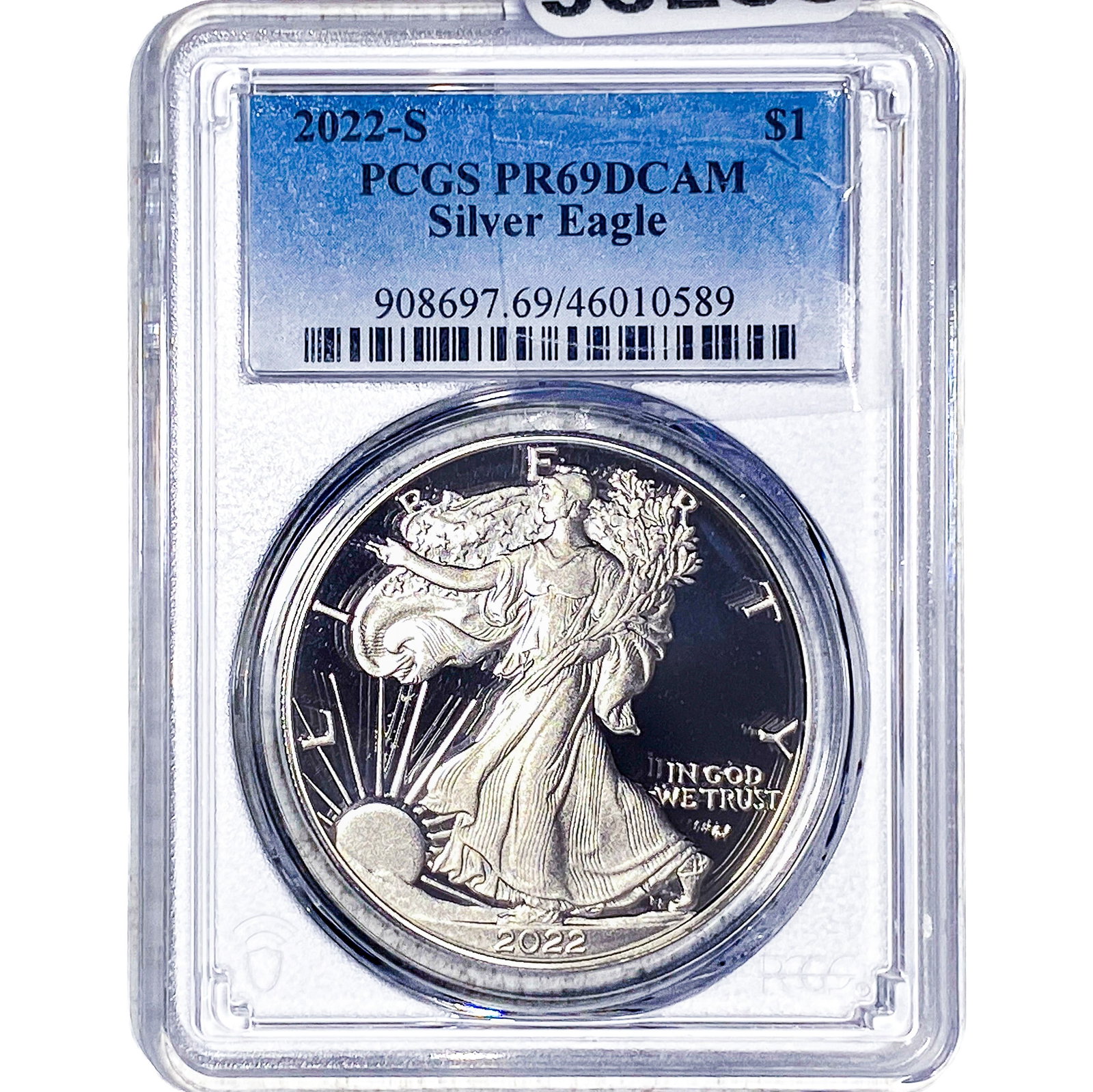2022-S Silver Eagle PCGS PR69 DCAM: 2022-S Silver Eagle PCGS PR69 DCAM