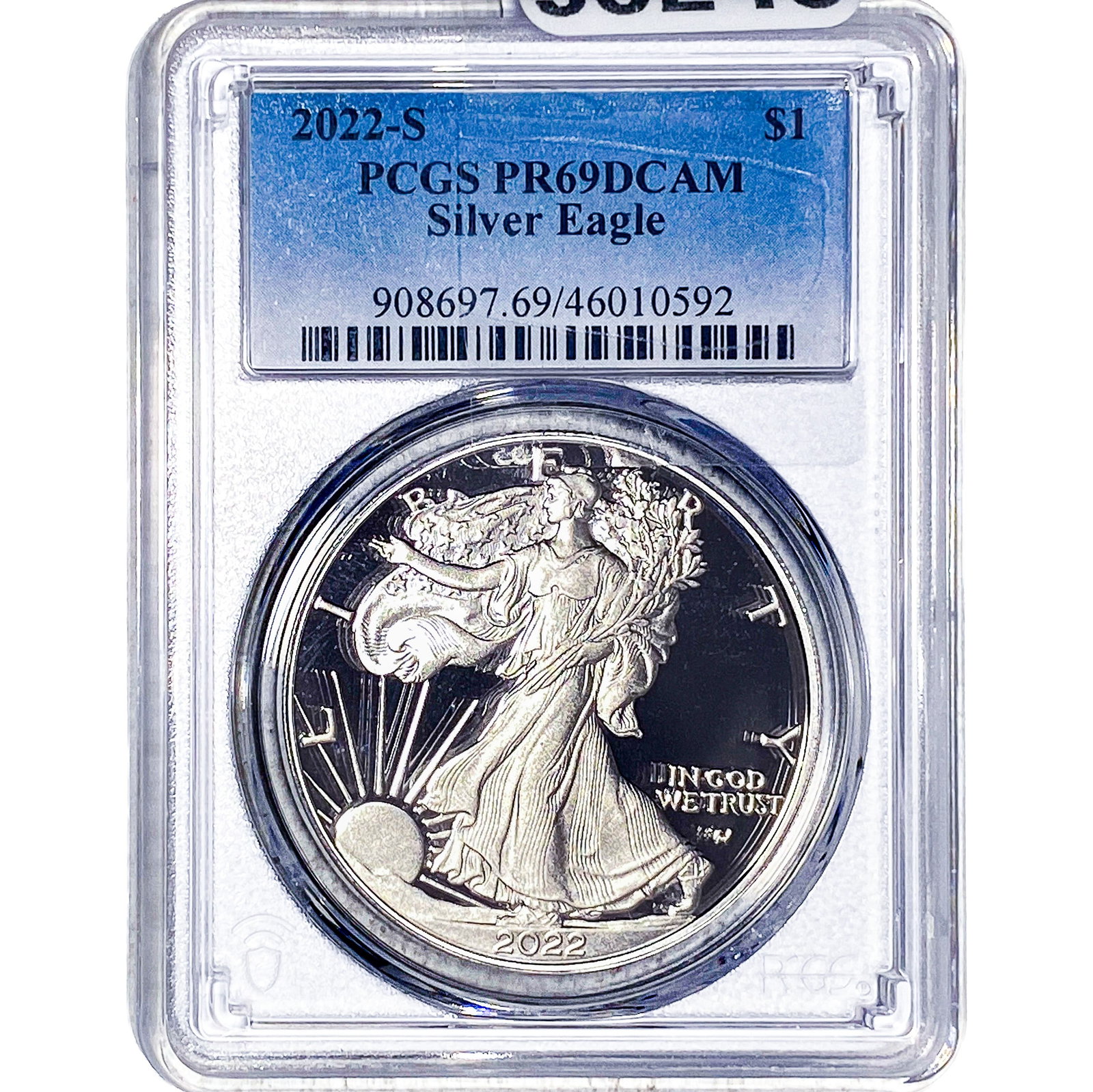 2022-S Silver Eagle PCGS PR69 DCAM: 2022-S Silver Eagle PCGS PR69 DCAM