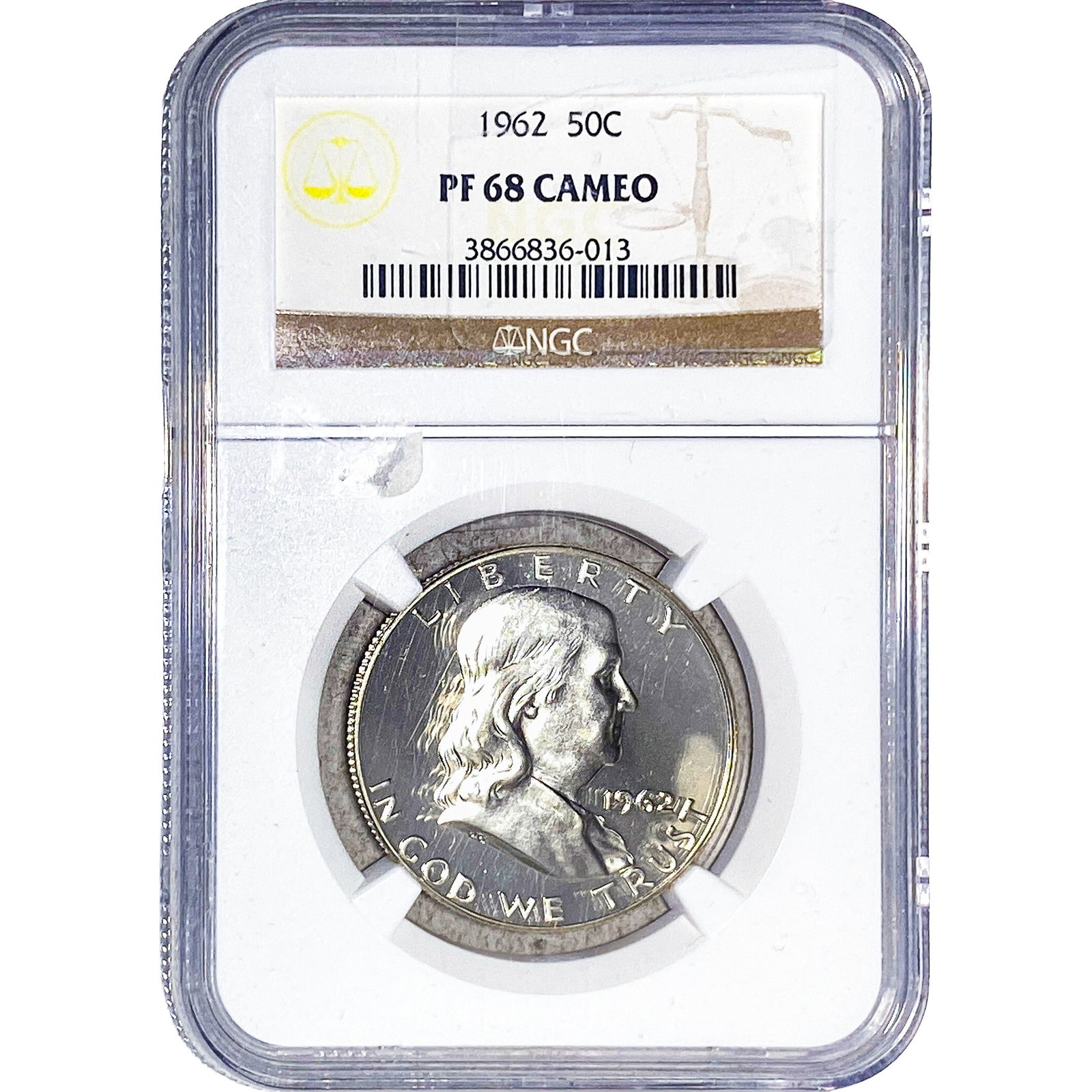 1962 Franklin Half Dollar NGC PF68 Cameo (1 of 2)