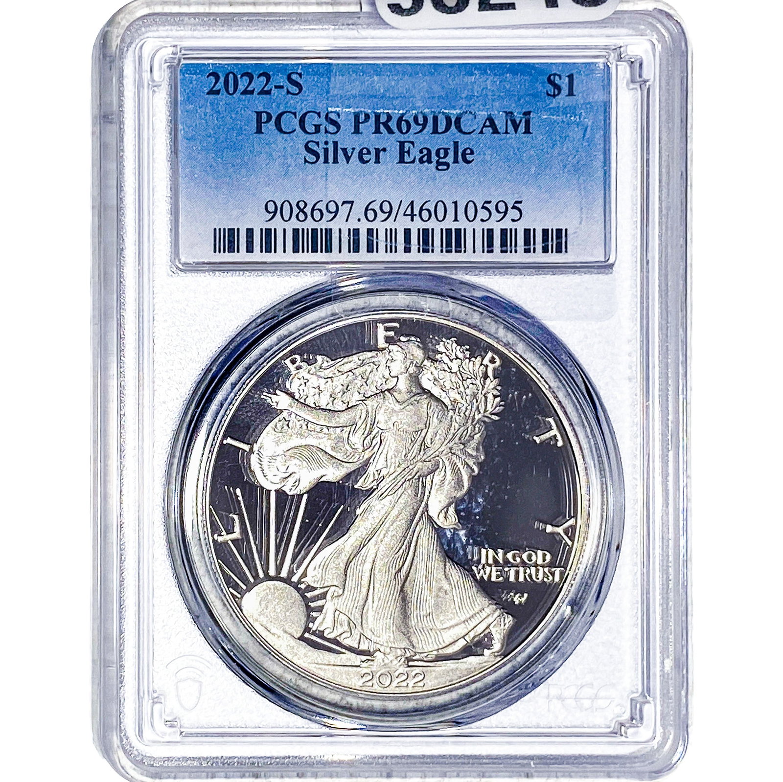 2022-S Silver Eagle PCGS PR69 DCAM: 2022-S Silver Eagle PCGS PR69 DCAM