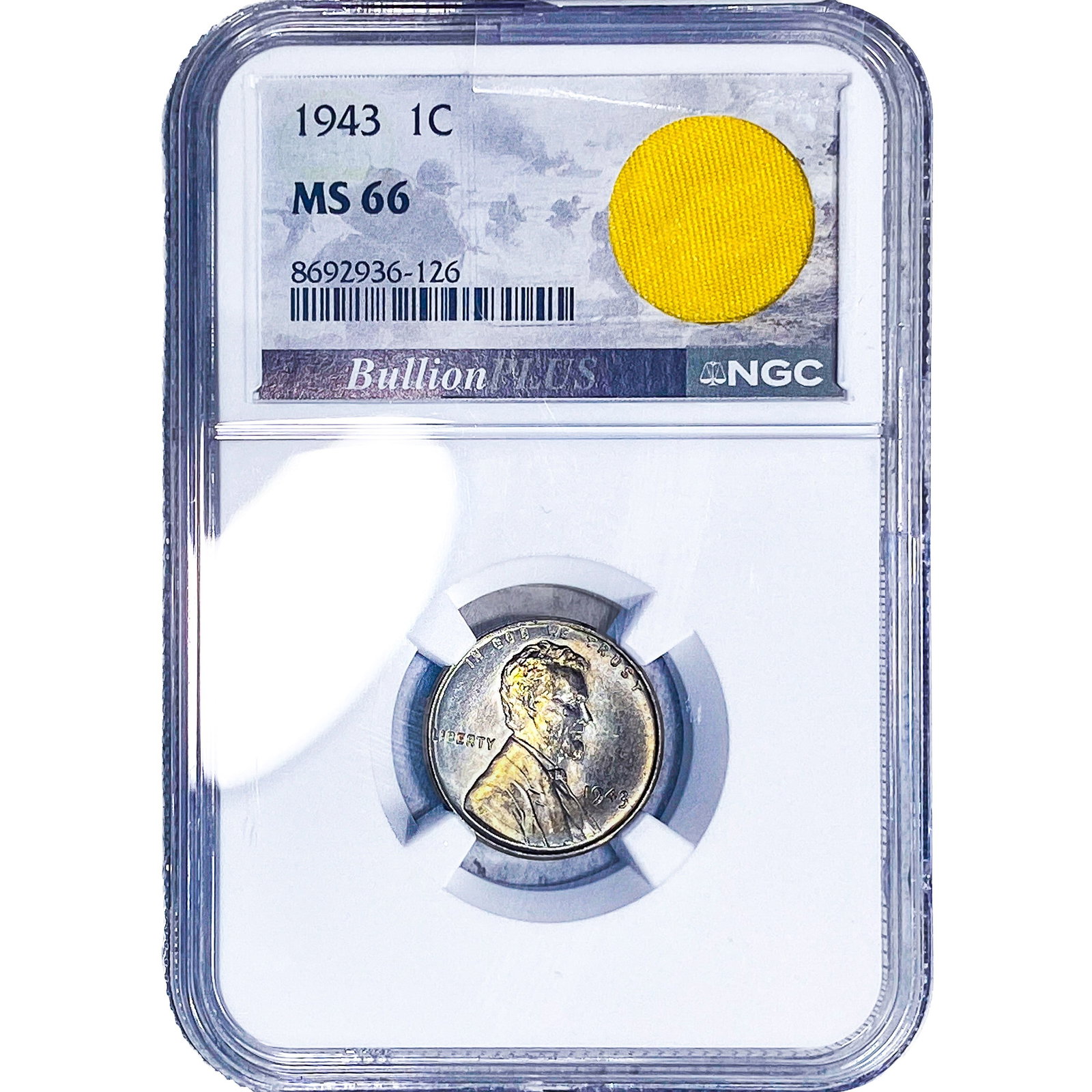 1943 Wheat Cent NGC MS66: 1943 Wheat Cent NGC MS66