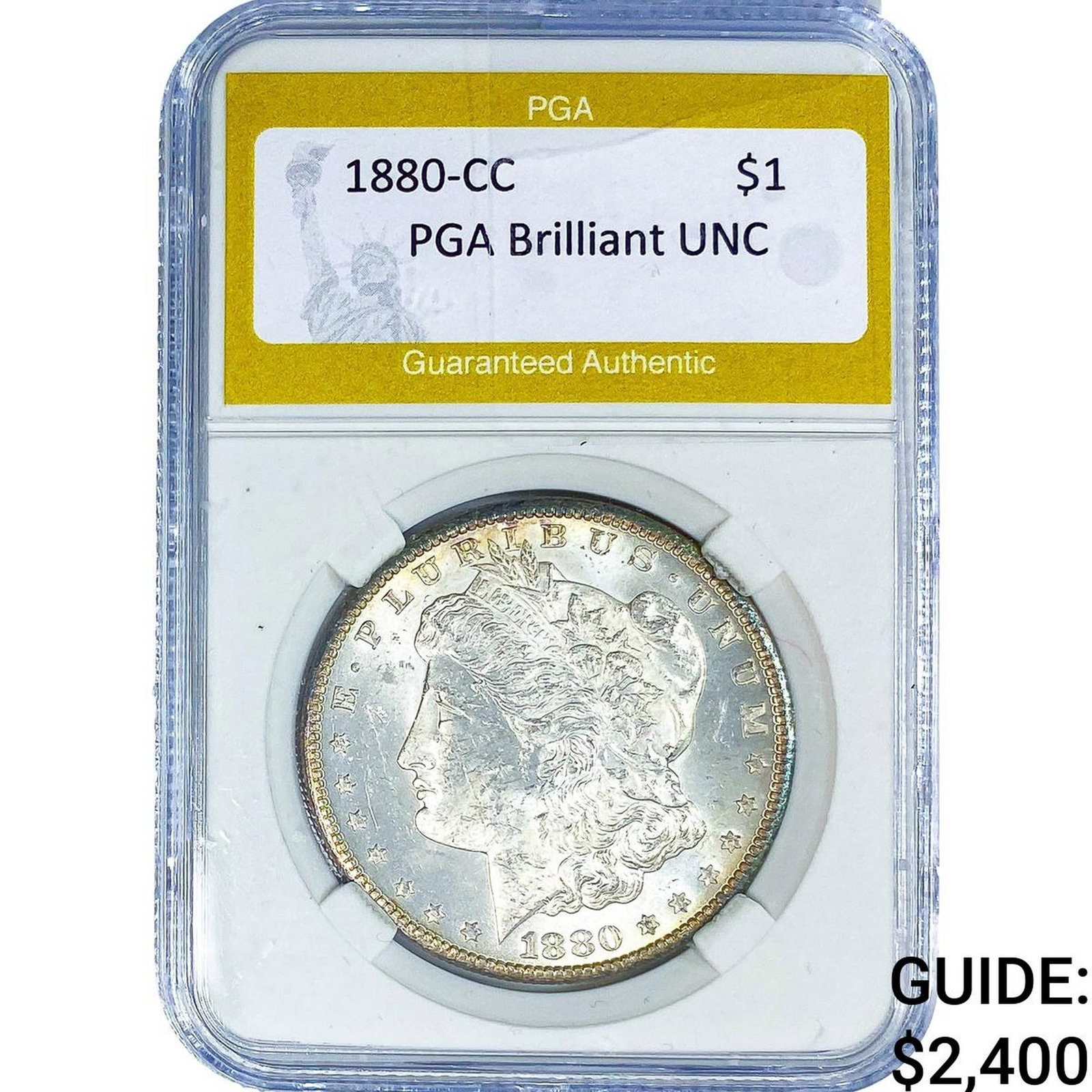1880-CC Morgan Silver Dollar PGA Brilliant UNC: 1880-CC Morgan Silver Dollar PGA Brilliant UNC