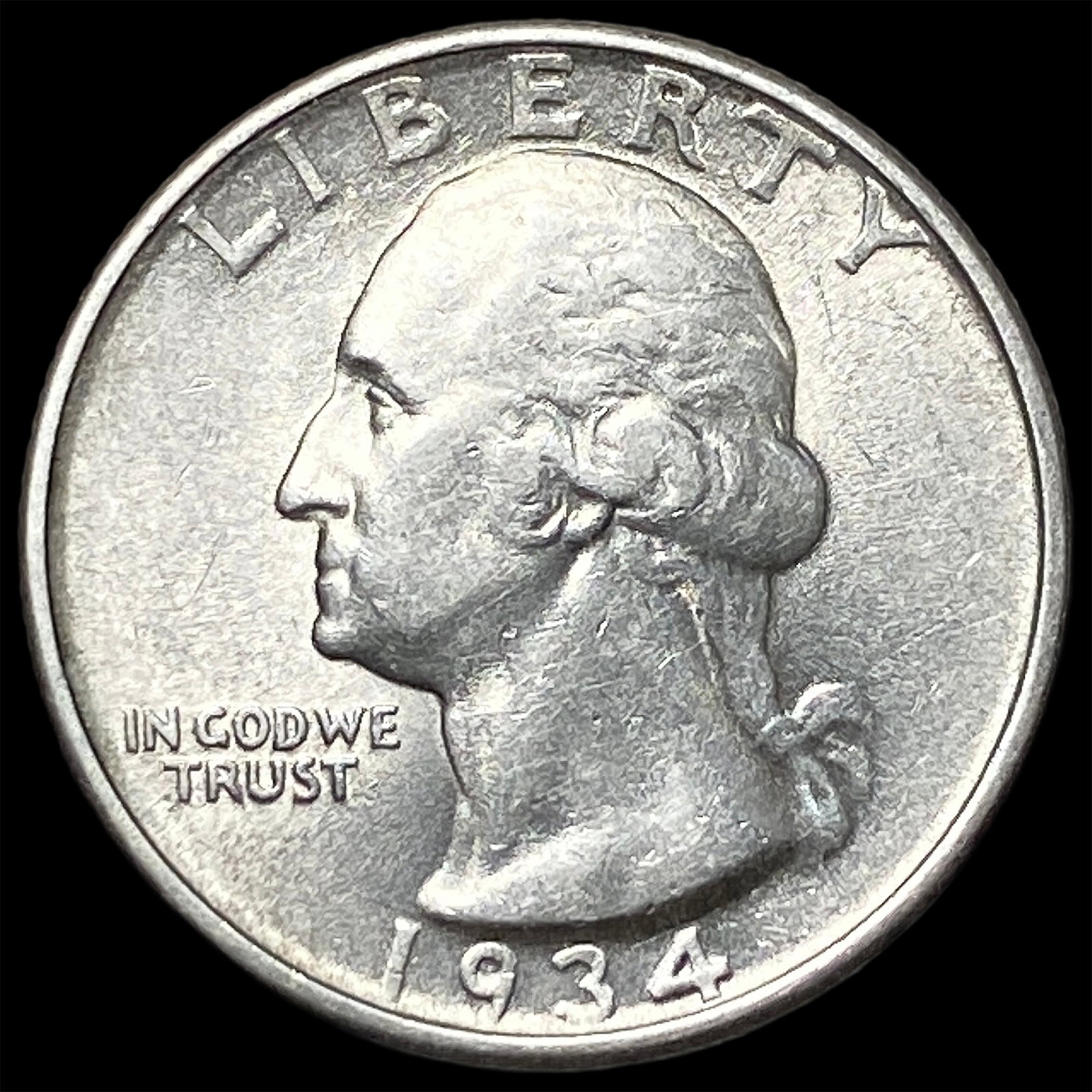 1934 Silver Washington Quarter CHOICE AU: 1934 Silver Washington Quarter CHOICE AU