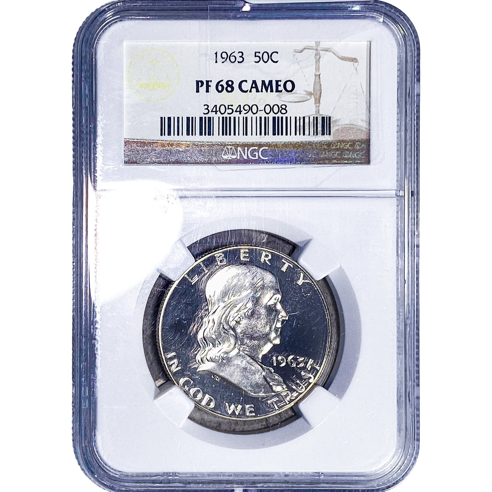 1963 Franklin Half Dollar NGC PF68 Cameo (1 of 2)