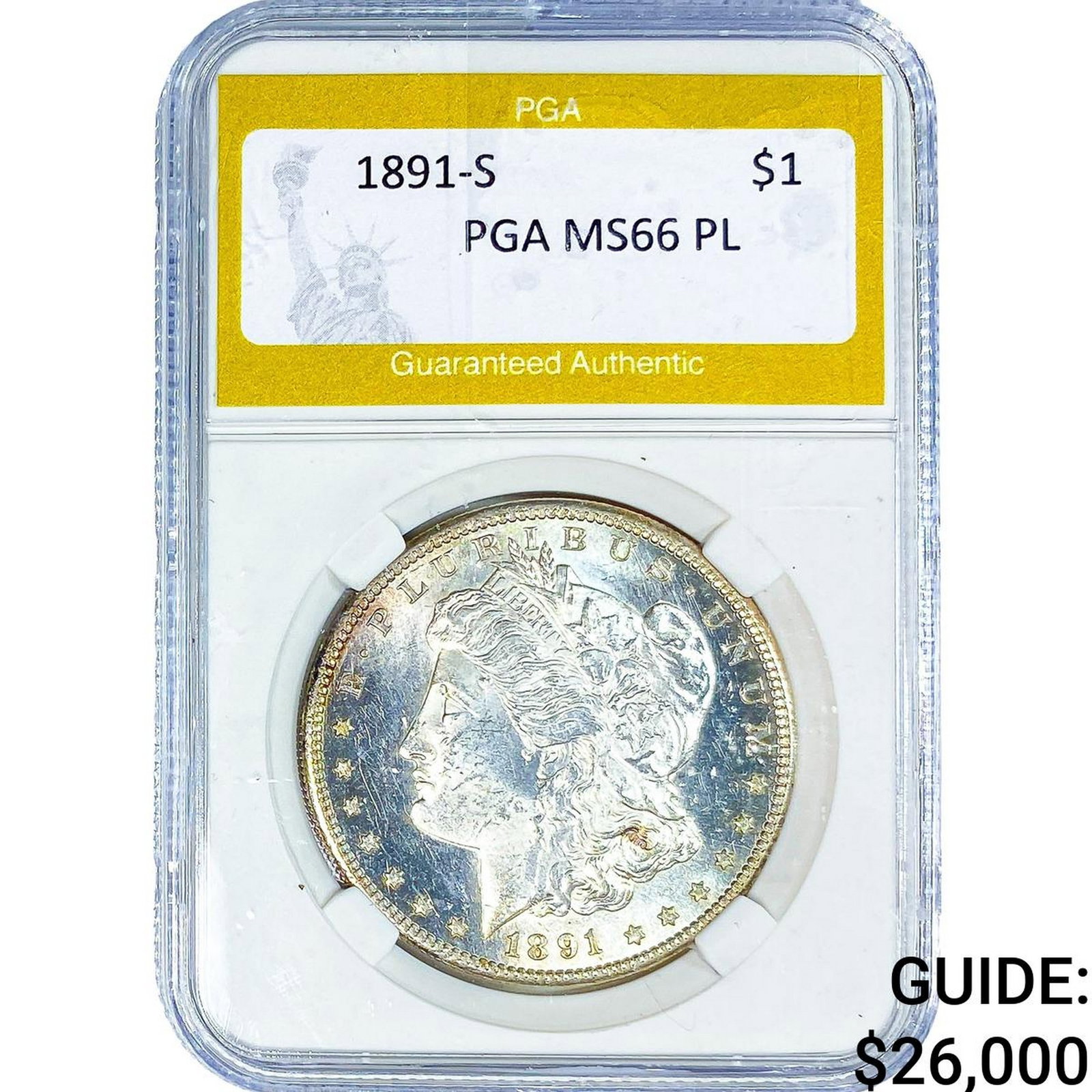 1891-S Morgan Silver Dollar PGA MS66 PL (1 of 2)