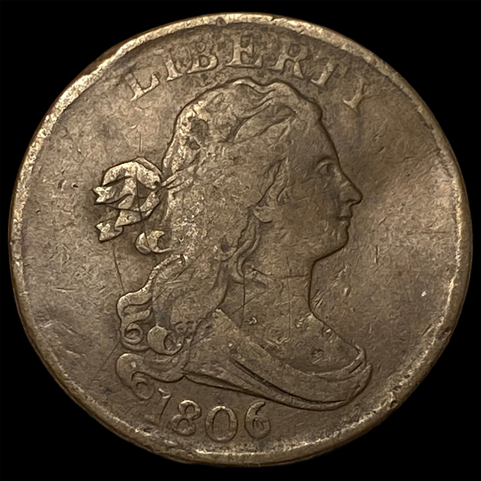 1806 Copper Half Cent NICELY CIRCULATED (1 of 2)