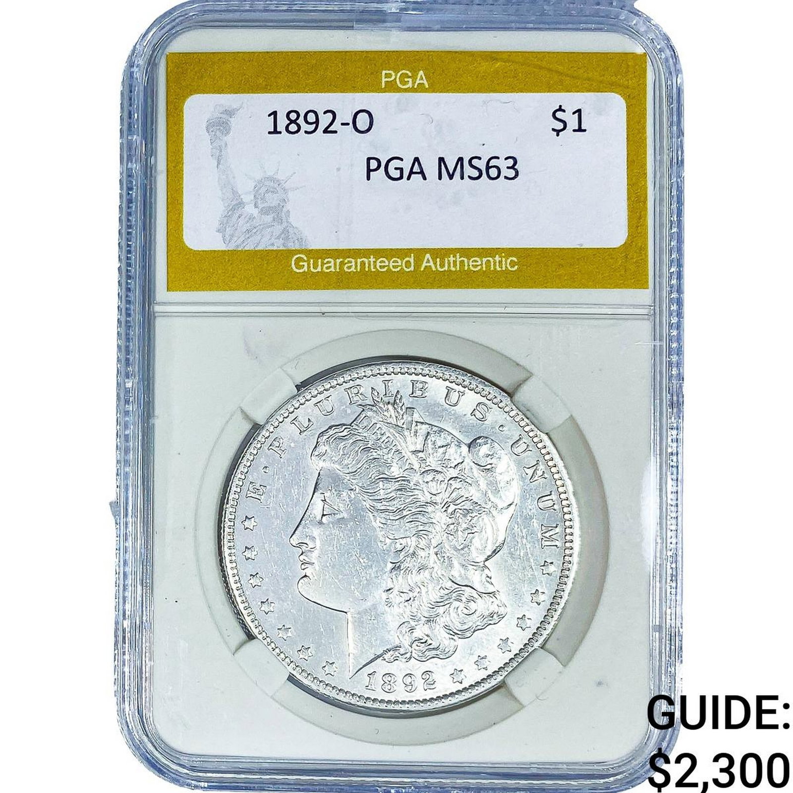 1892-O Morgan Silver Dollar PGA MS63: 1892-O Morgan Silver Dollar PGA MS63