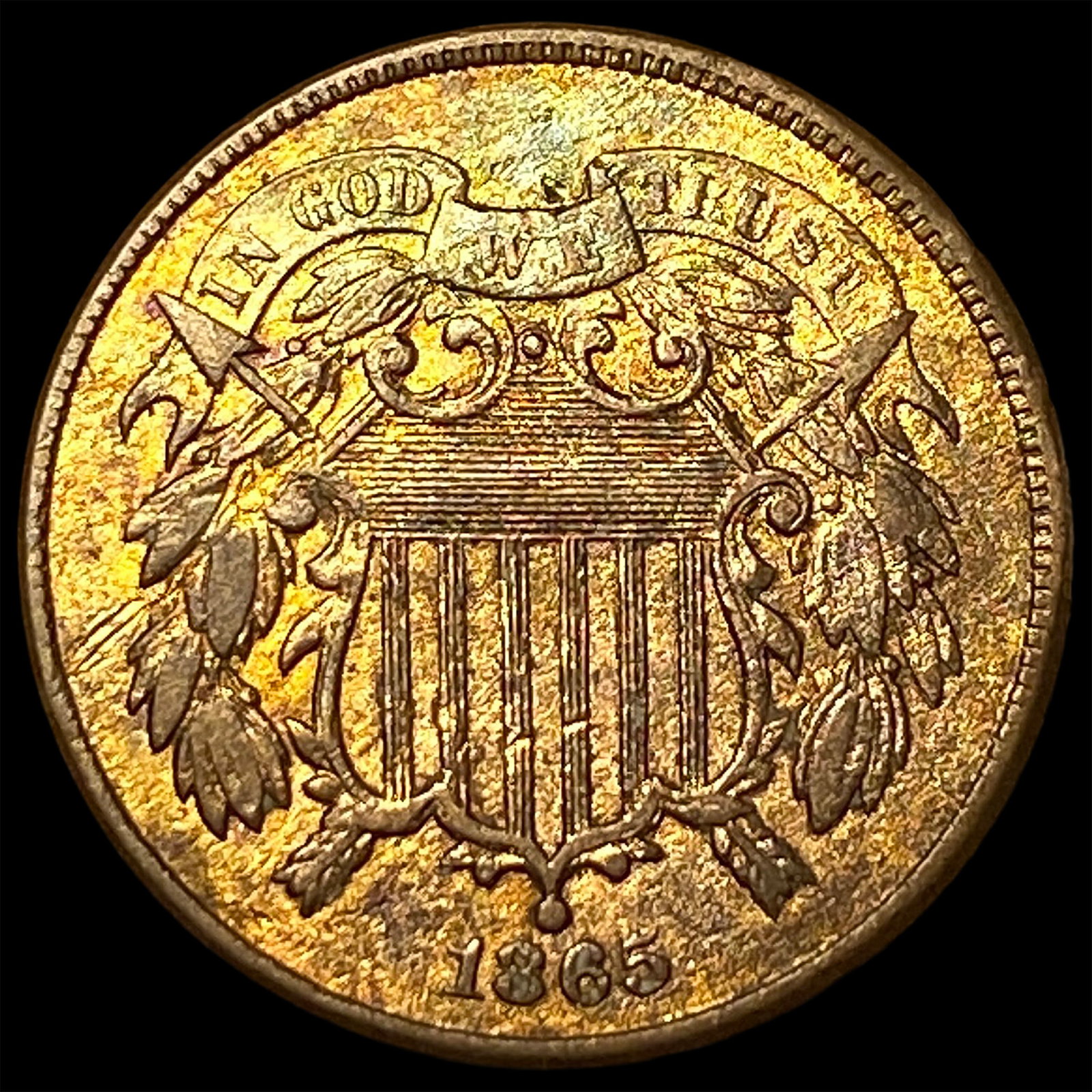 1865 Copper Two-Cent Piece HIGH GRADE: 1865 Copper Two-Cent Piece HIGH GRADE