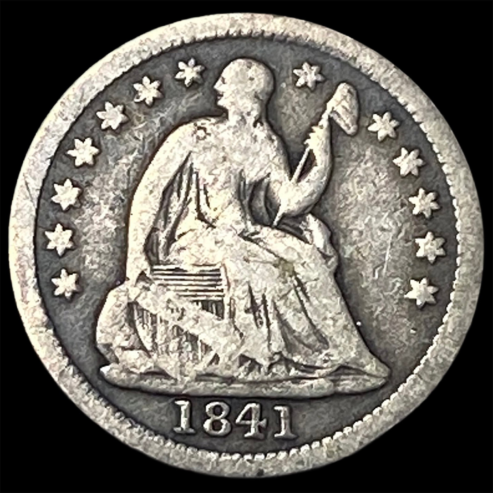 1841 Seated Liberty Half Dime LIGHTLY CIRCULATED: 1841 Seated Liberty Half Dime LIGHTLY CIRCULATED