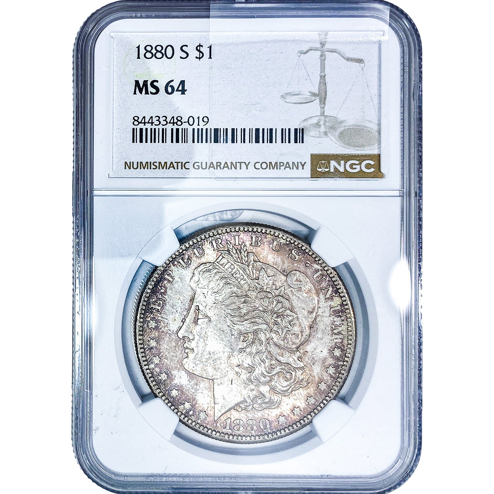 1880-S Morgan Silver Dollar NGC MS64: 1880-S Morgan Silver Dollar NGC MS64