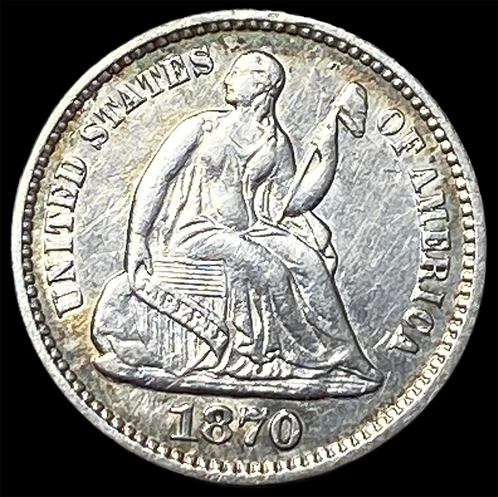 1870 Silver Half Dime CLOSELY UNCIRCULATED (1 of 2)