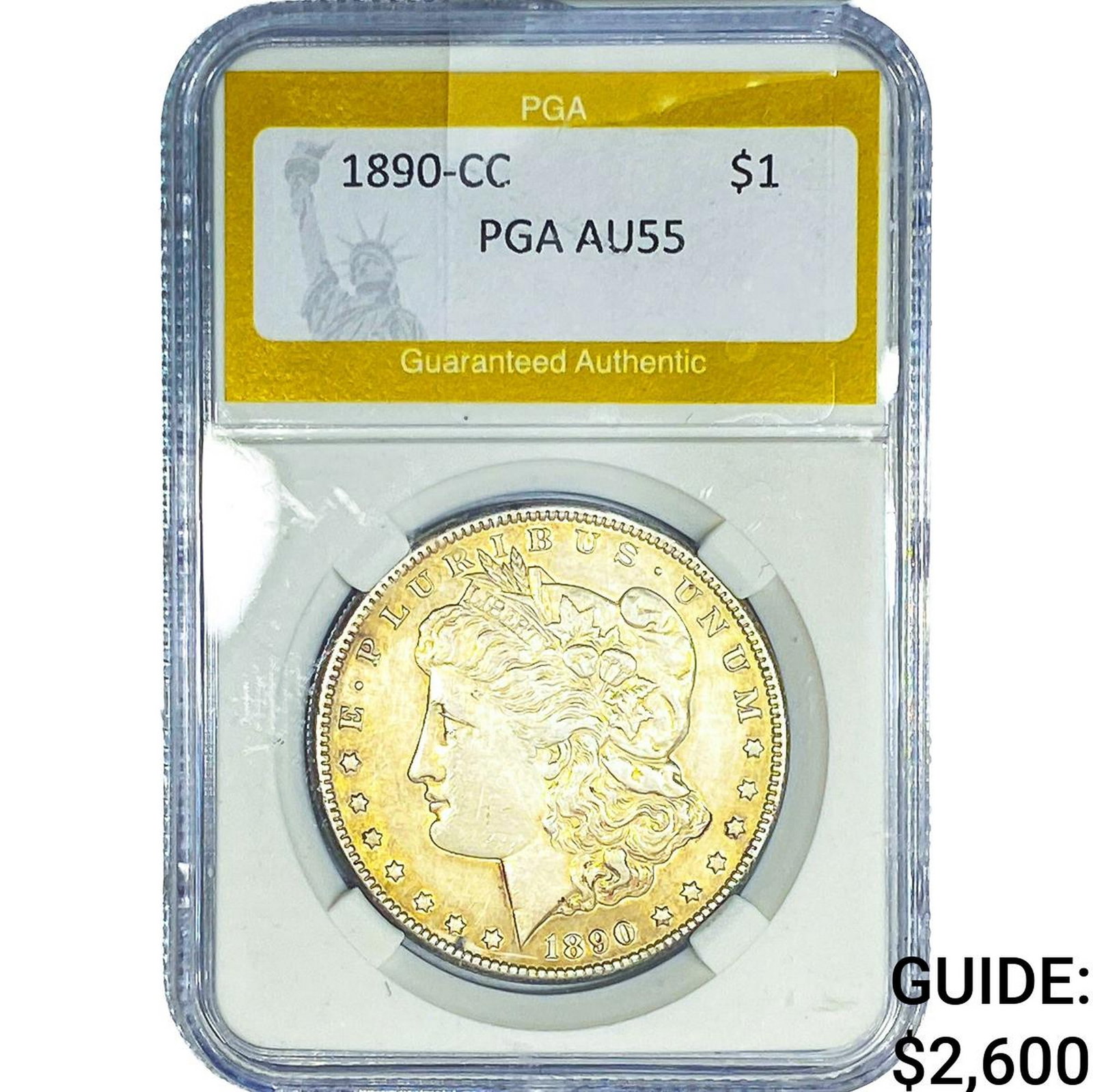1890-CC Morgan Silver Dollar PGA AU55 (1 of 2)
