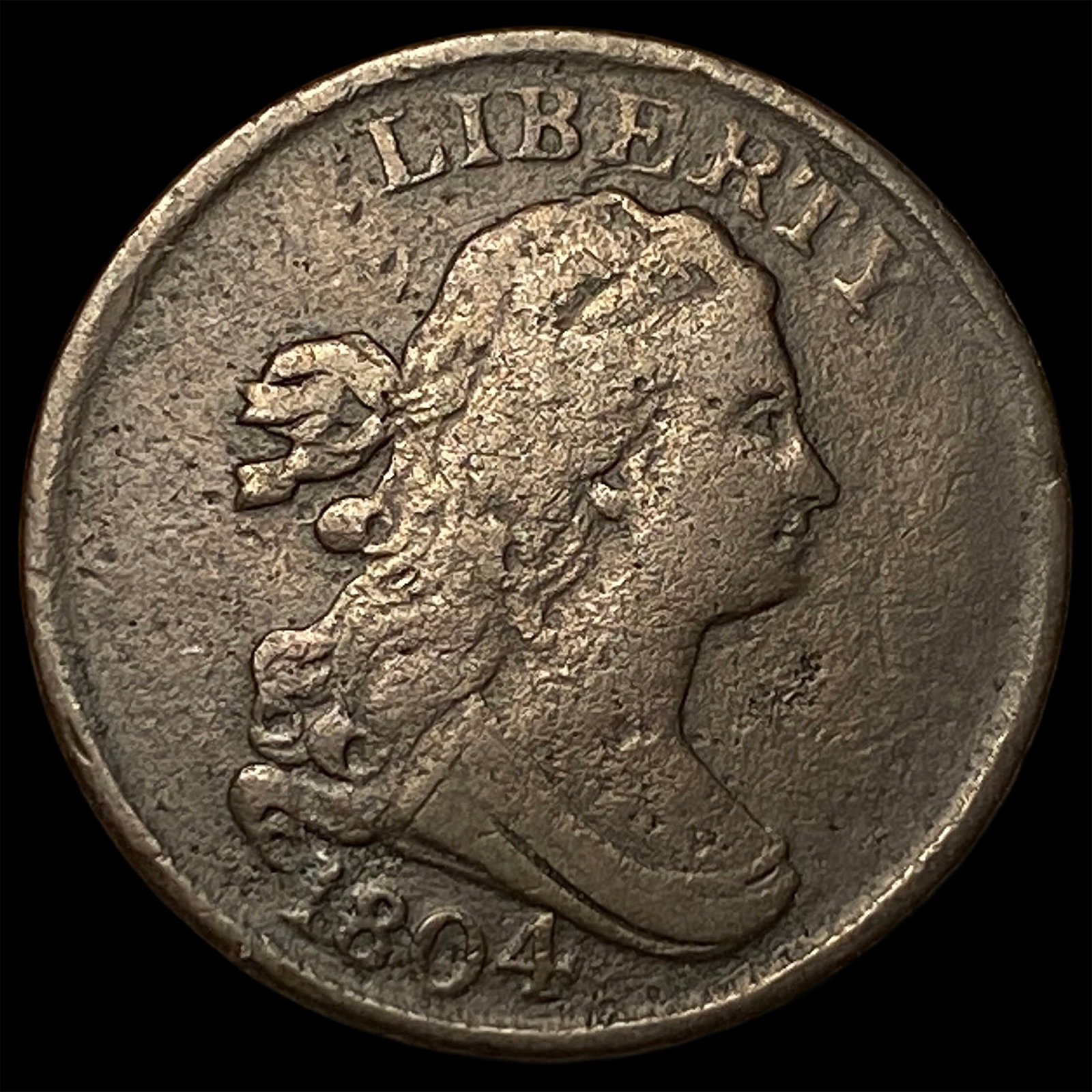 1804 Copper Half Cent Draped Bust LIGHTLY CIRCULATED: 1804 Copper Half Cent Draped Bust LIGHTLY CIRCULATED