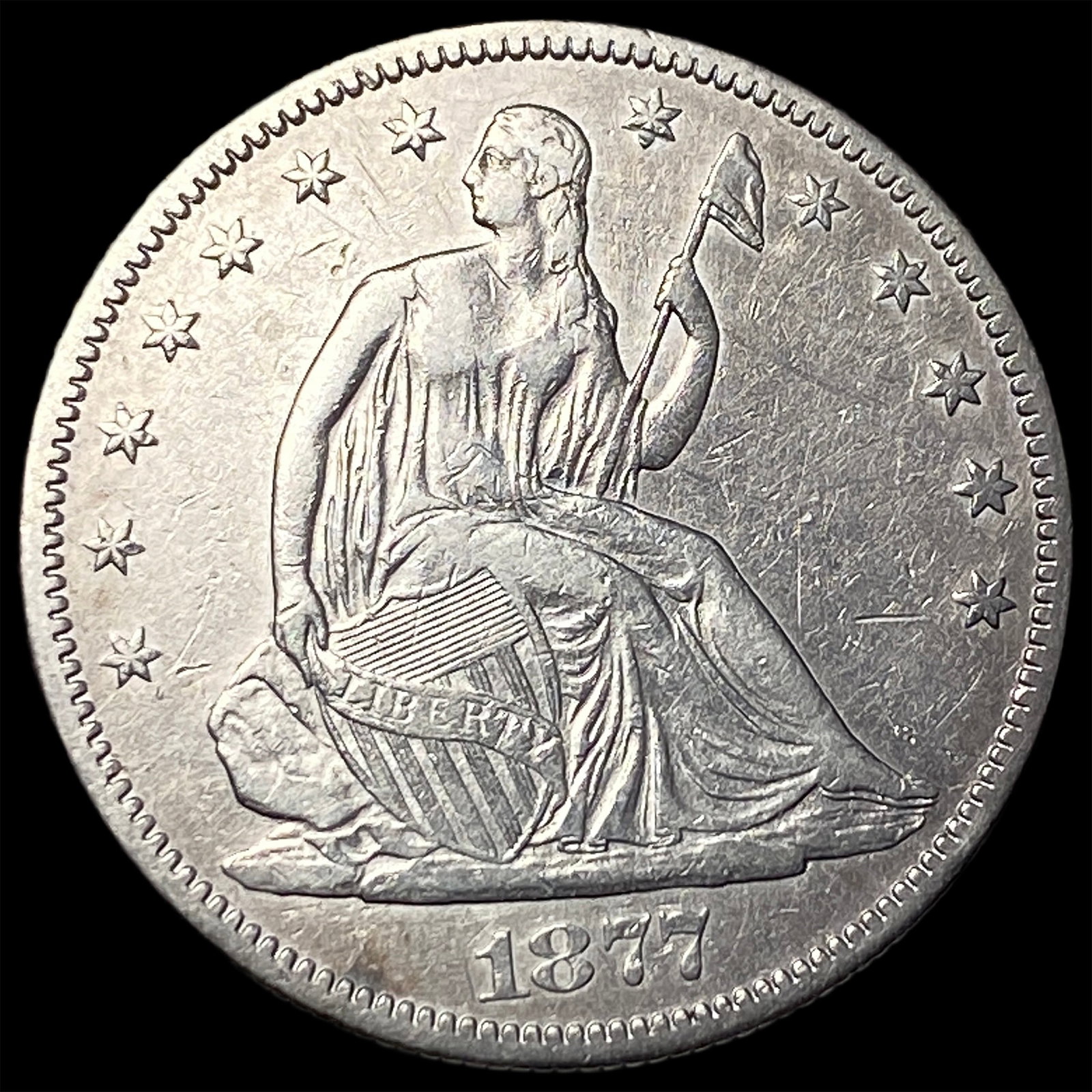 1877-S Silver Half Dollar NEARLY UNCIRCULATED (1 of 2)