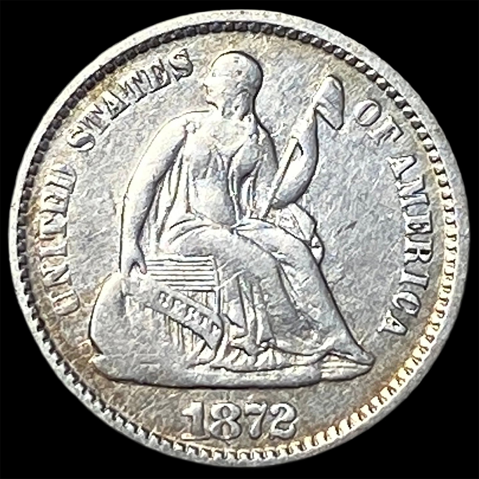 1872 Silver Half Dime CLOSELY UNCIRCULATED (1 of 2)