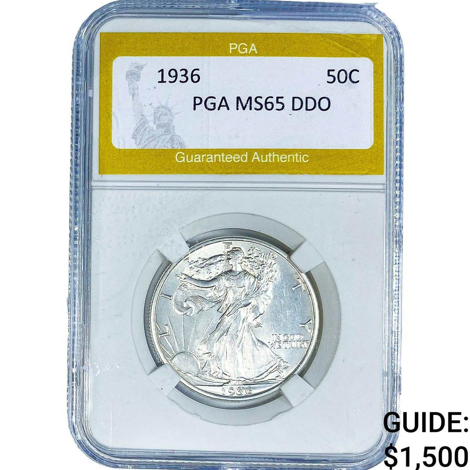 1936 Walking Liberty Half Dollar PGA MS65 DDO: 1936 Walking Liberty Half Dollar PGA MS65 DDO