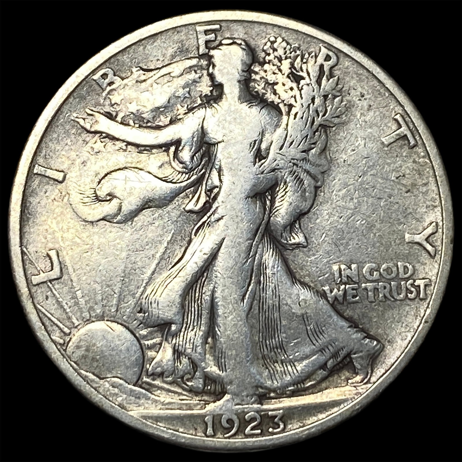 1923-S Silver Half Dollar Walking Liberty LIGHTLY CIRCULATED (1 of 2)