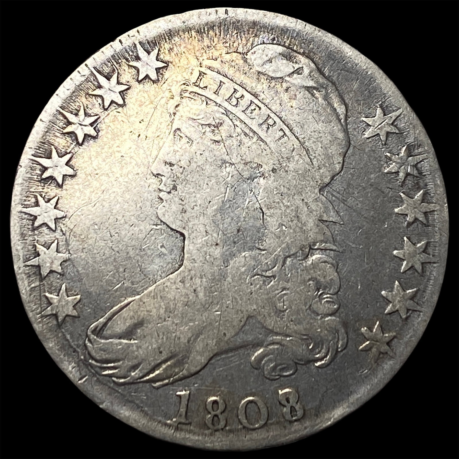 1808 Silver Capped Bust Half Dollar LIGHTLY CIRCULATED (1 of 2)