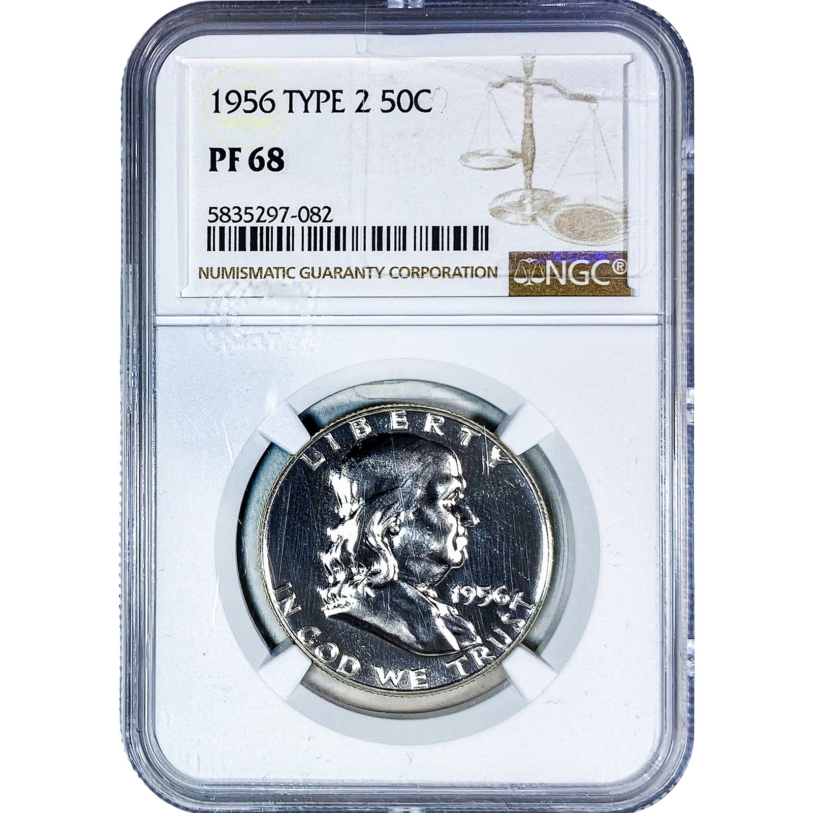 1956 T2 Franklin Half Dollar NGC PF68 (1 of 2)