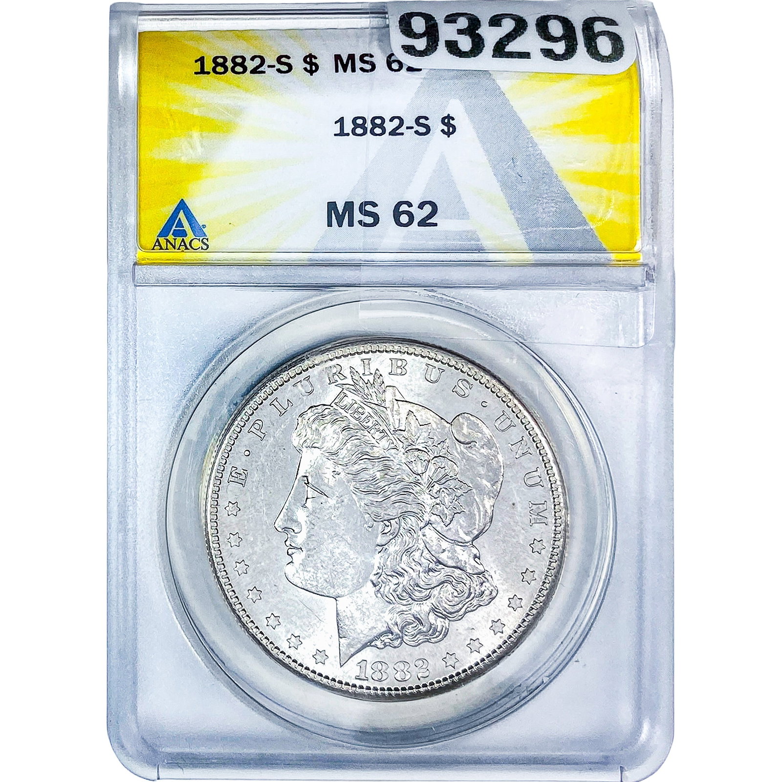 1882-S Morgan Silver Dollar ANACS MS62: 1882-S Morgan Silver Dollar ANACS MS62