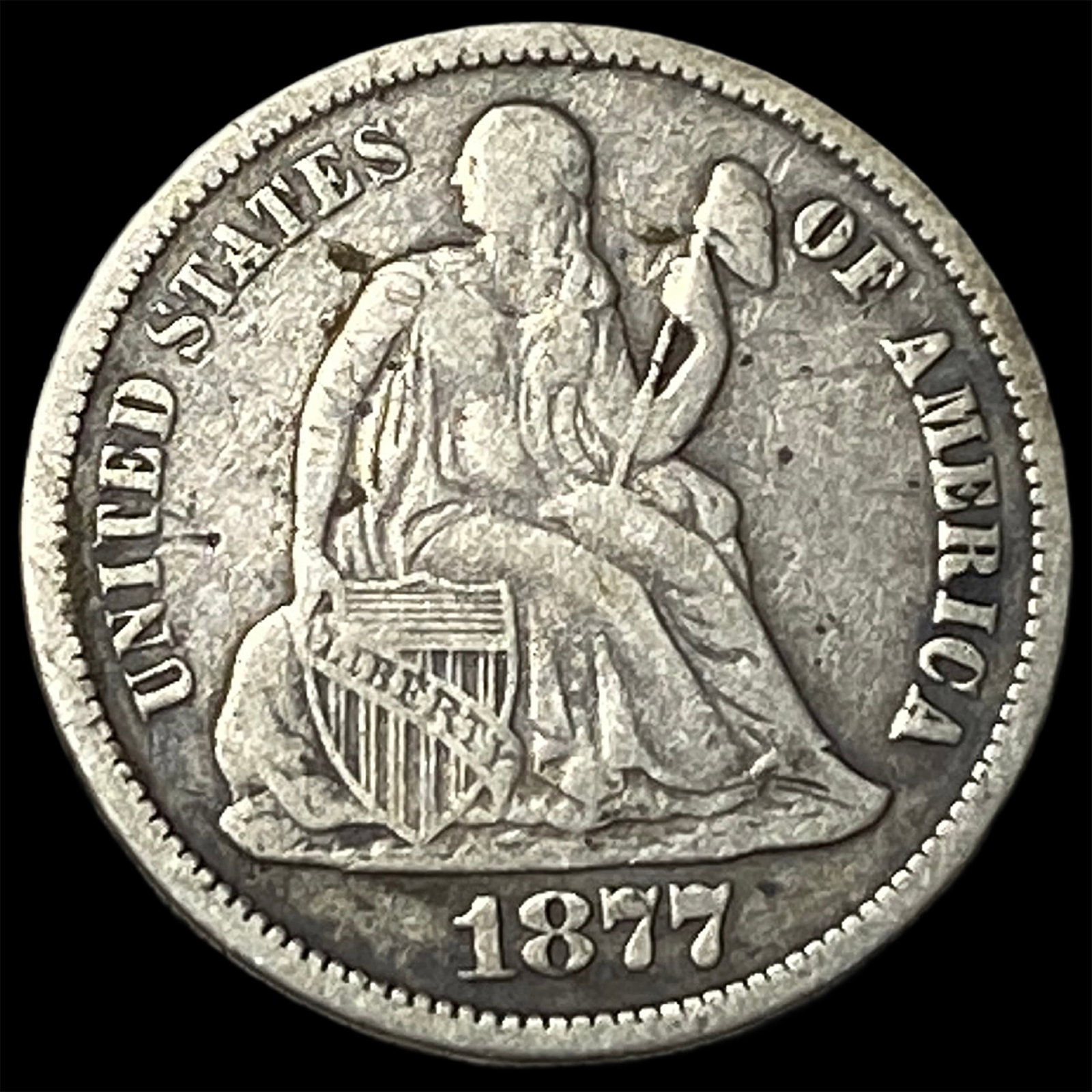 1877-S Silver Seated Liberty Dime LIGHTLY CIRCULATED (1 of 2)