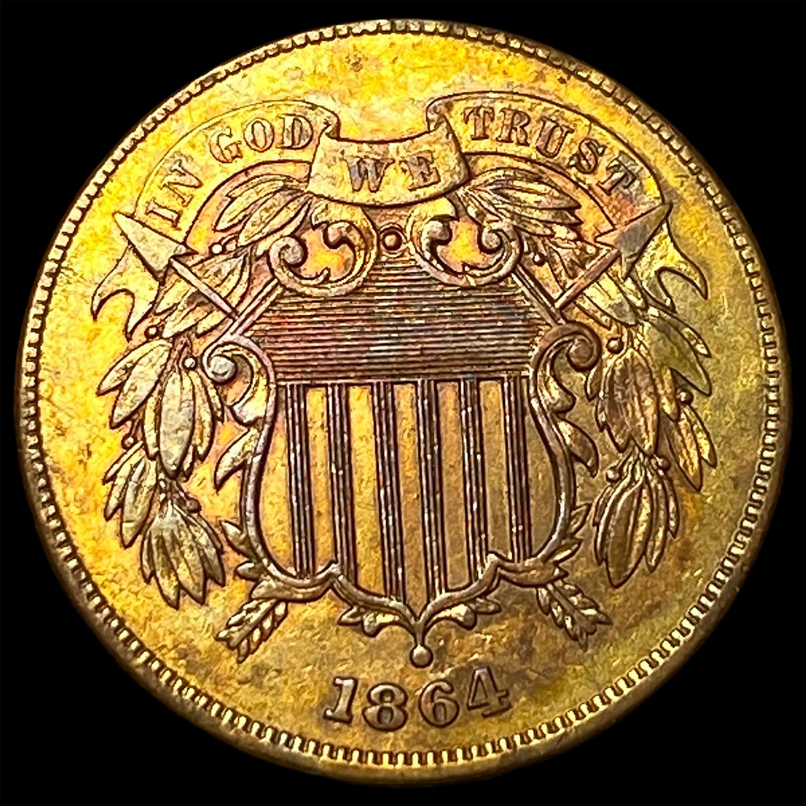 1864 Bronze Two-Cent Piece CLOSELY UNCIRCULATED (1 of 2)