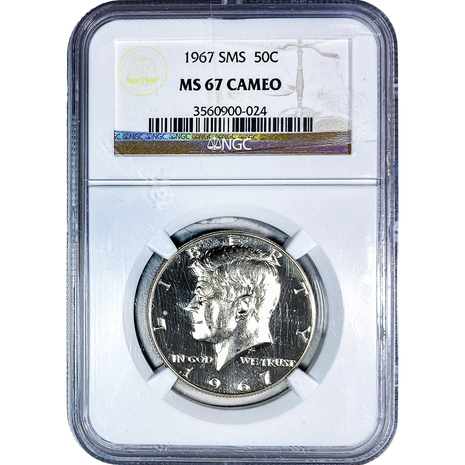1967 Kennedy Half Dollar NGC MS67 Cameo (1 of 2)