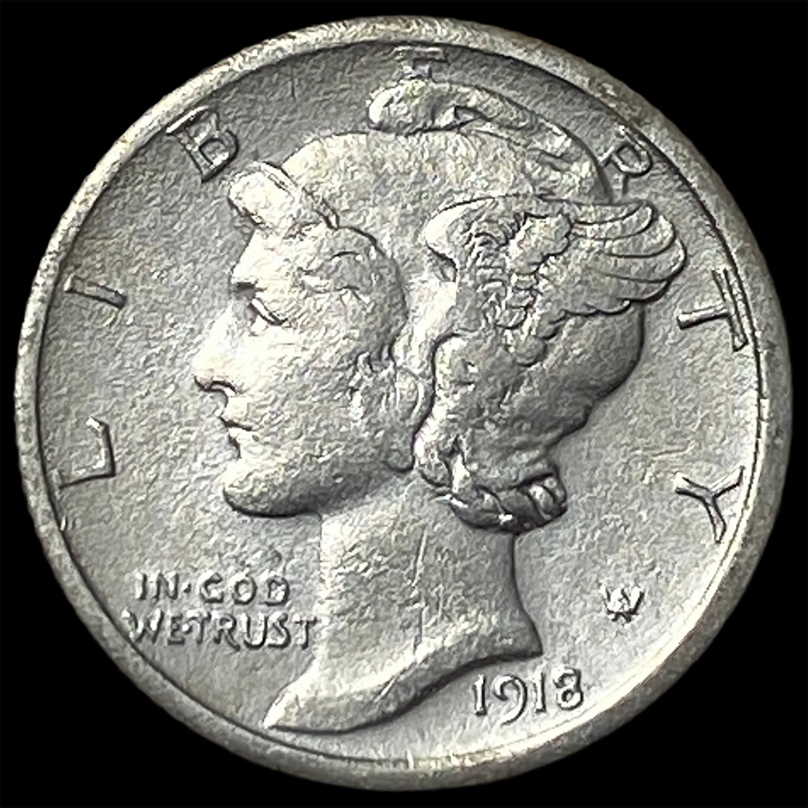 1918-S Silver Mercury Dime HIGH GRADE: 1918-S Silver Mercury Dime HIGH GRADE